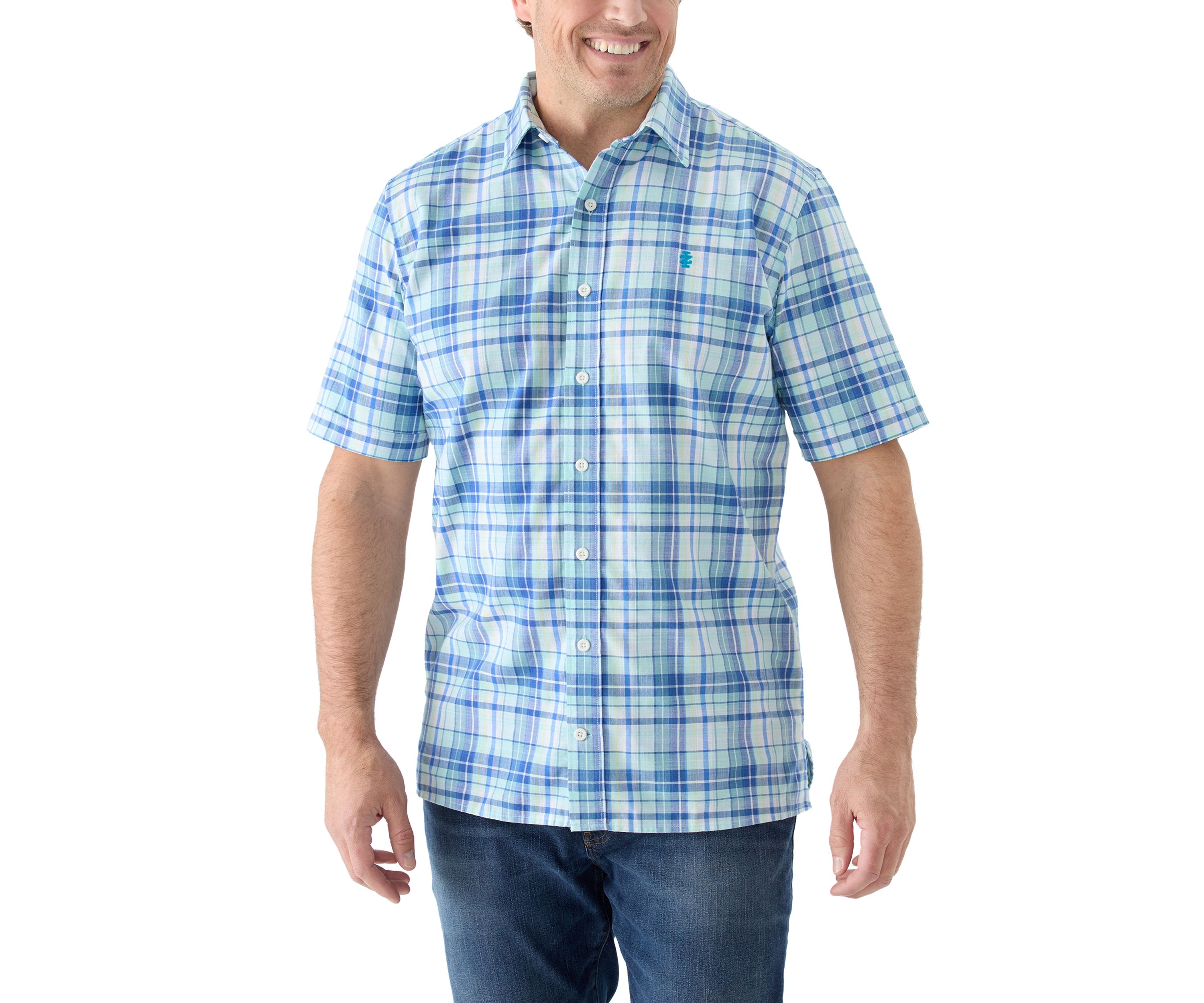 Big & Tall Short Sleeve Madras Plaid Shirt 