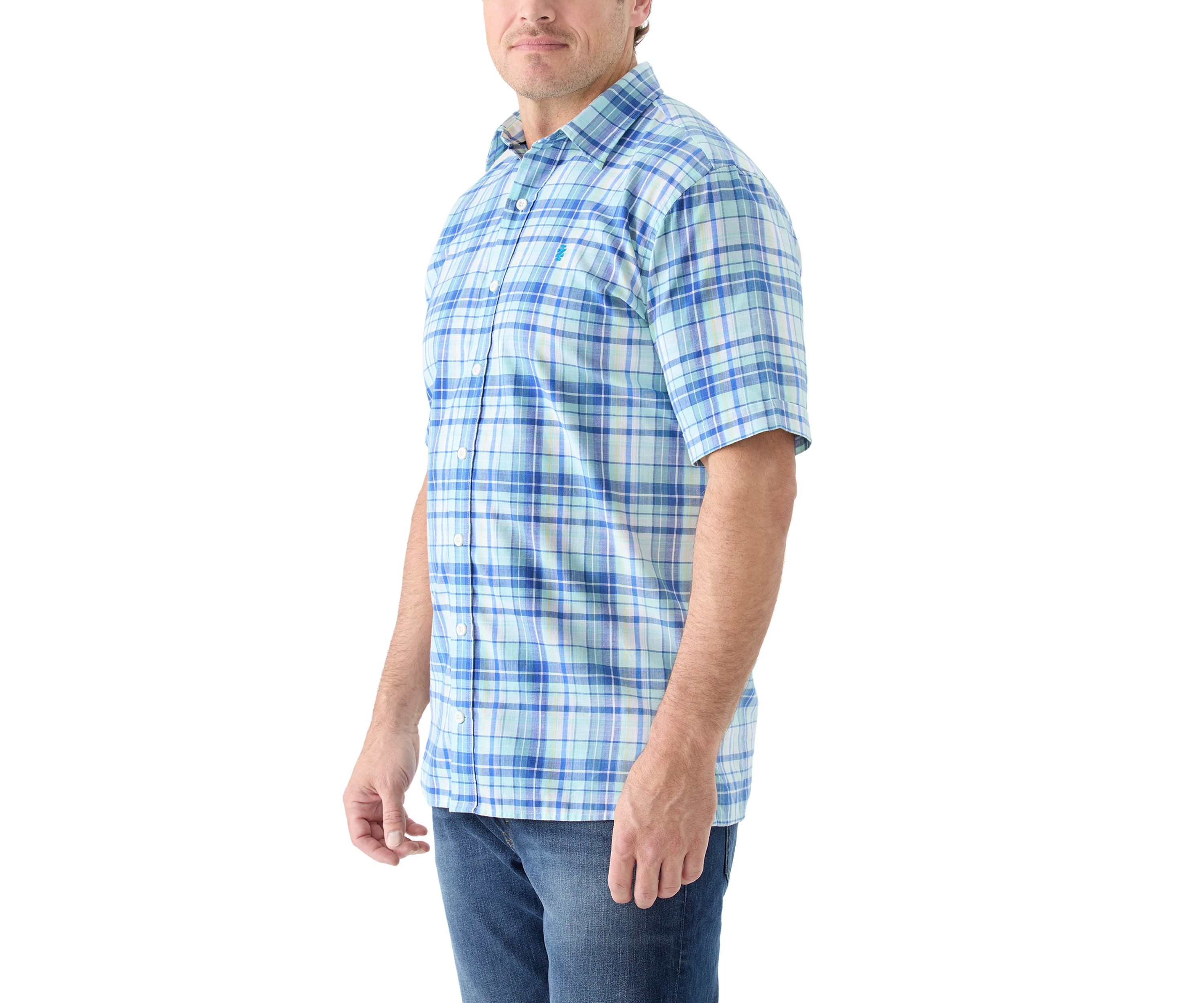 Big & Tall Short Sleeve Madras Plaid Shirt 