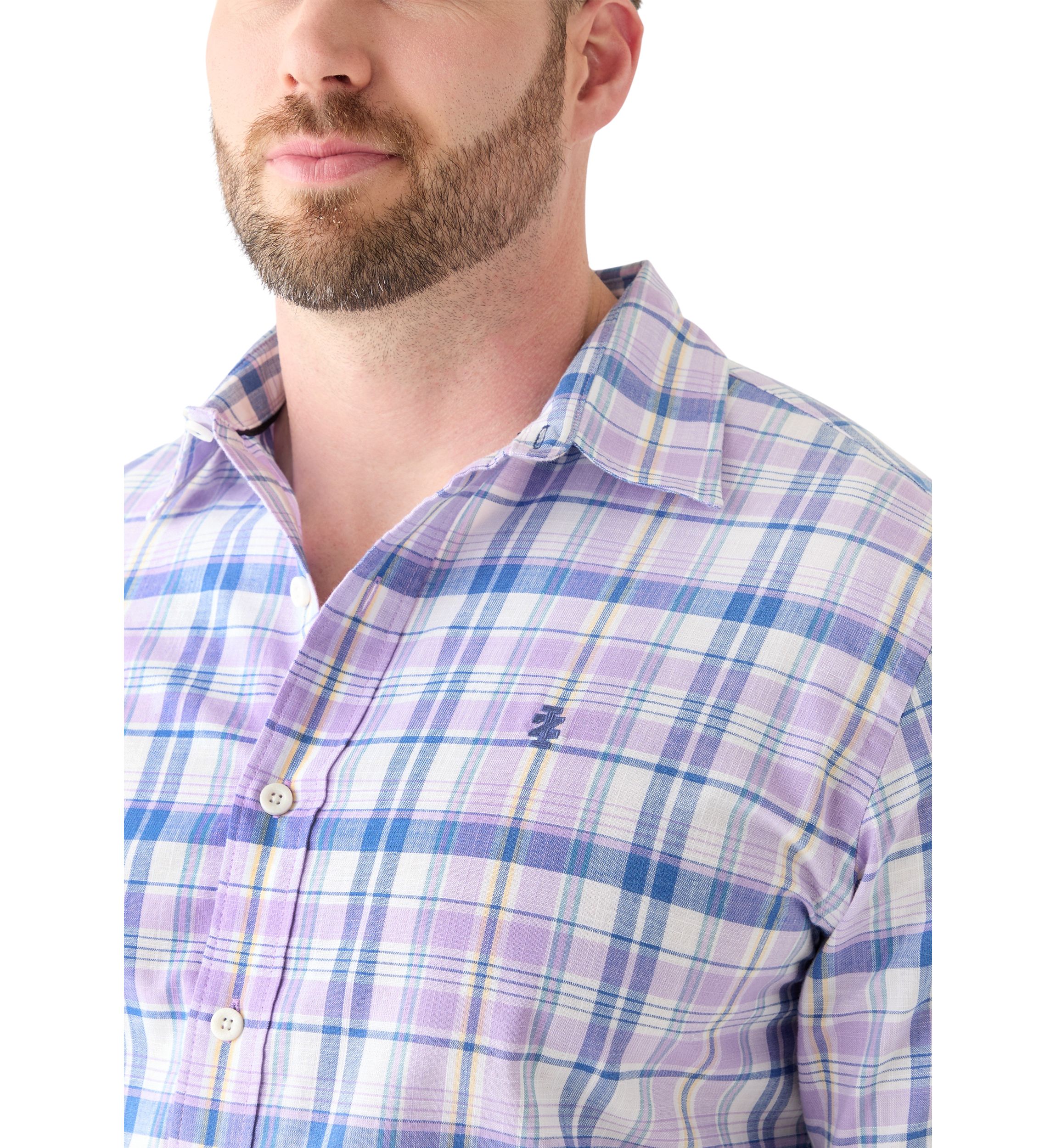Big & Tall Short Sleeve Madras Plaid Woven Shirt