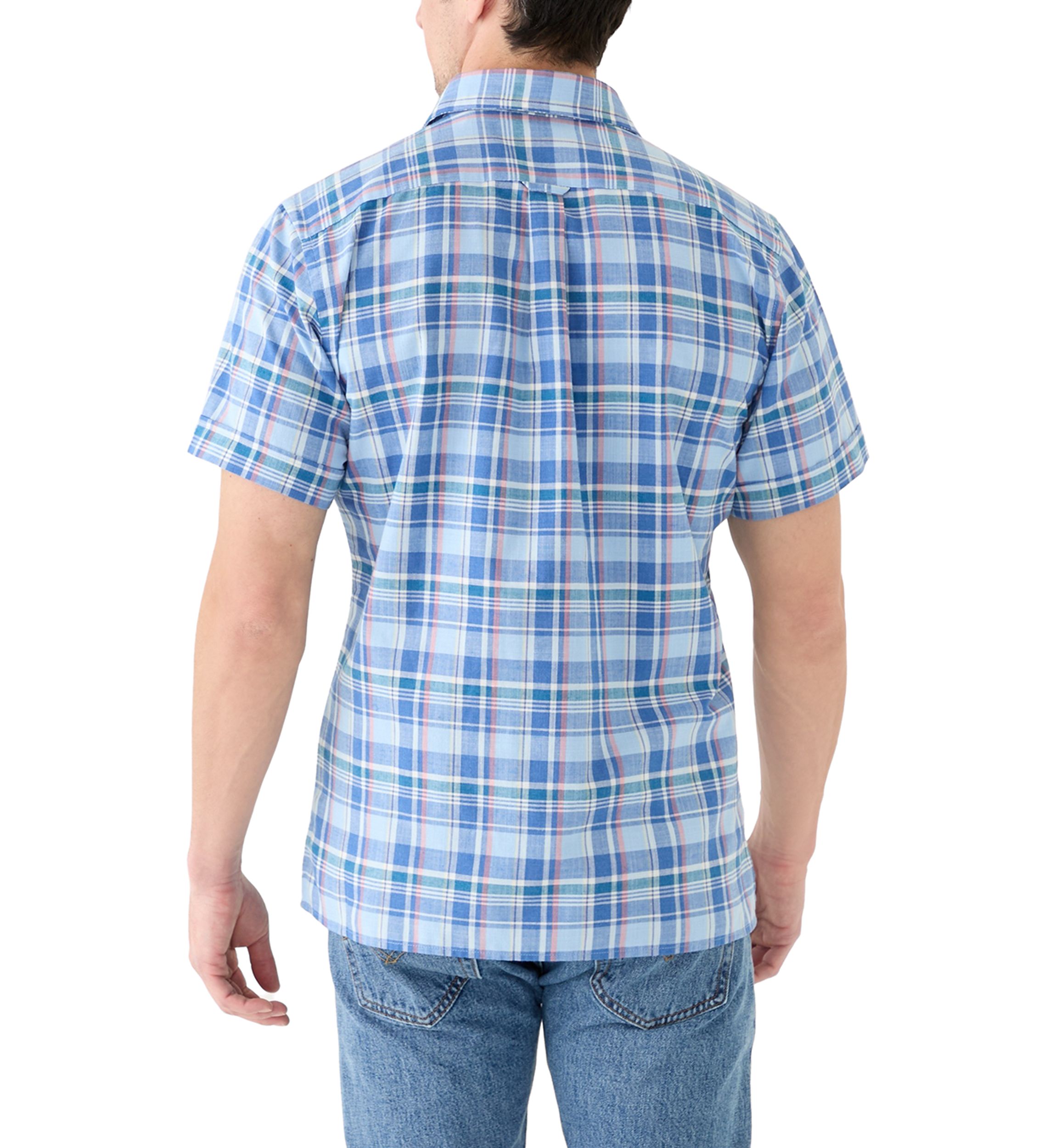 Short Sleeve Madras Plaid Linen Shirt