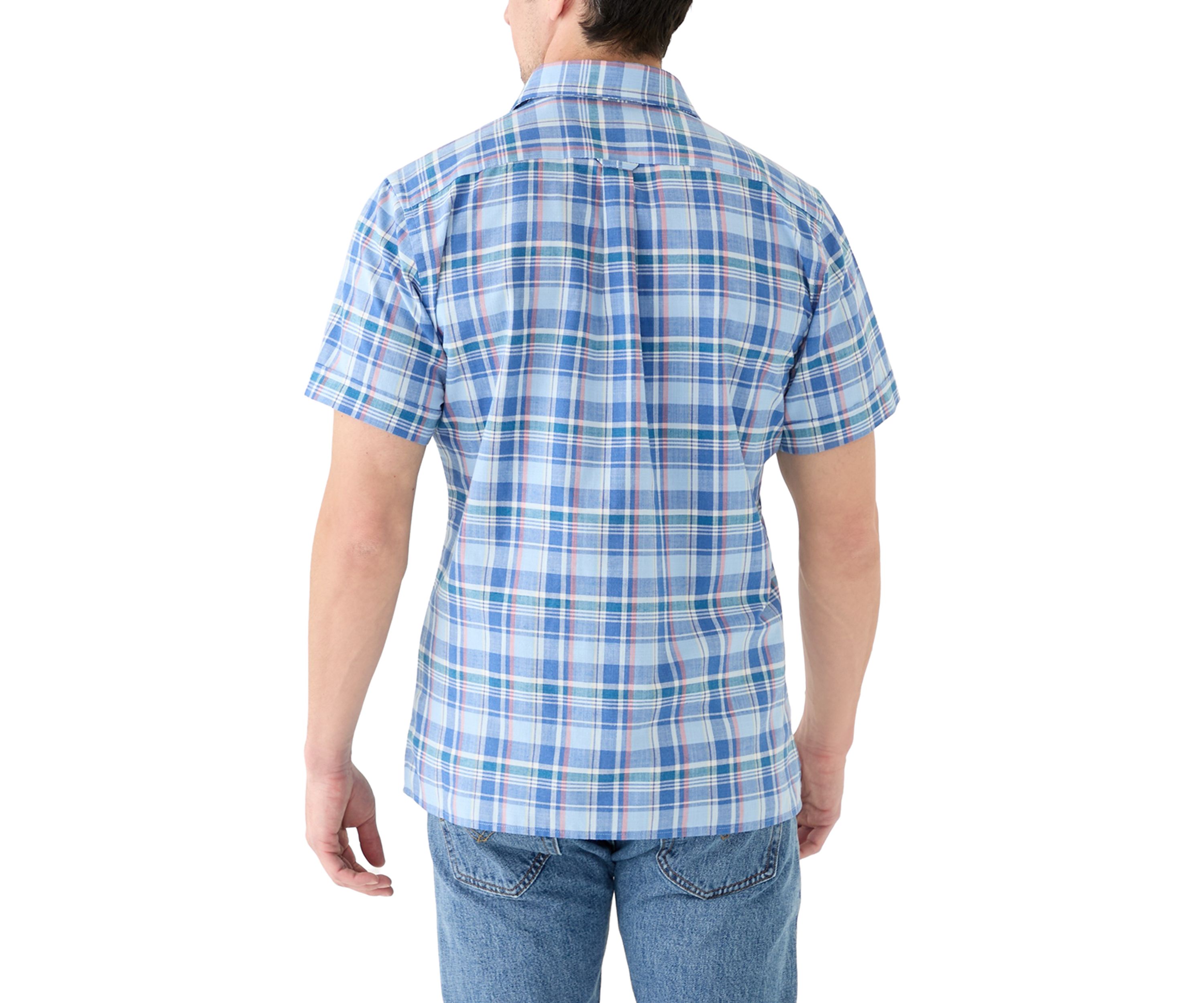 Short Sleeve Madras Plaid Linen Shirt