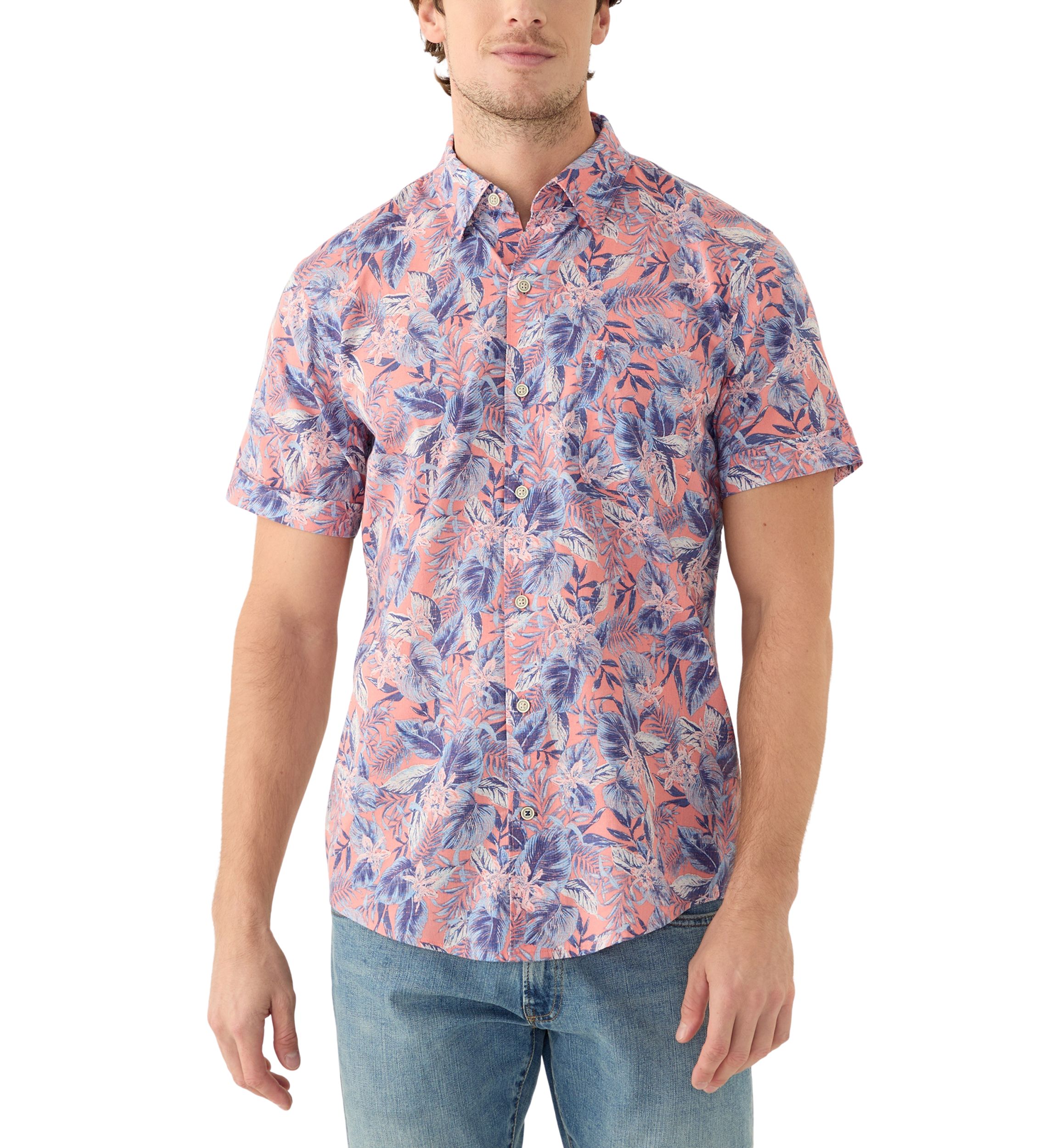 Dockside Chambray Printed Button Down Shirt