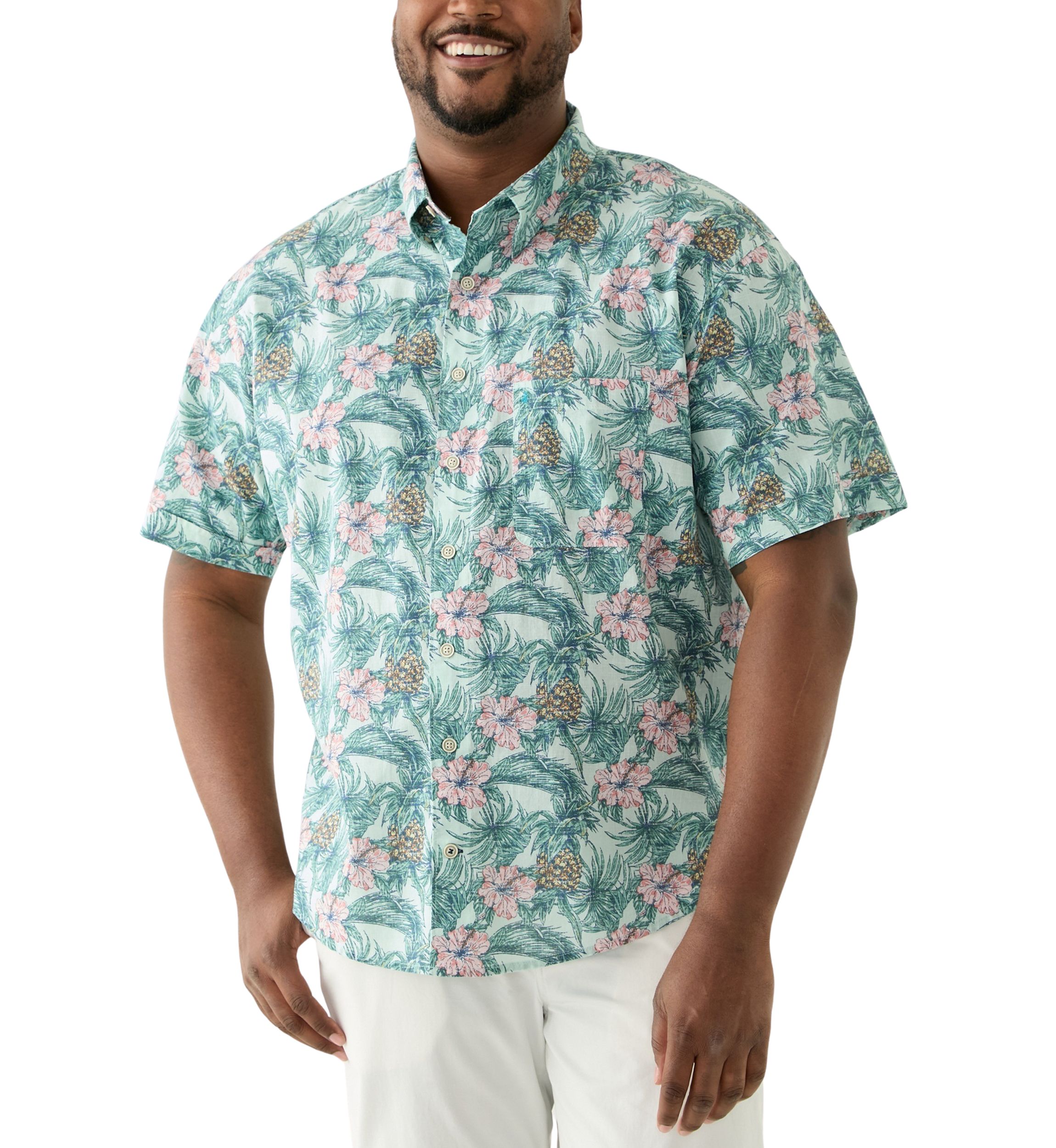 Big & Tall Dockside Chambray Printed Shirt