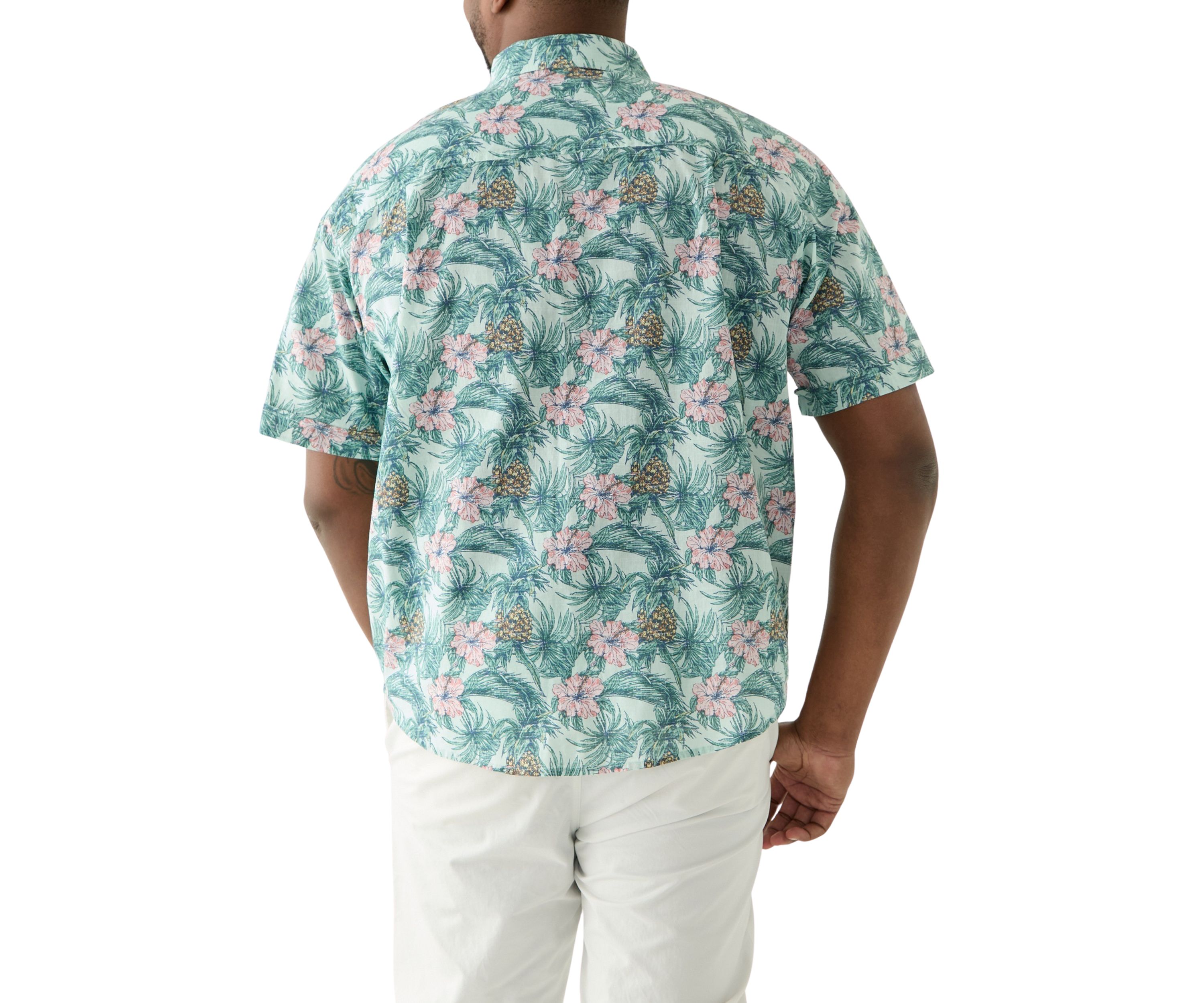Big & Tall Dockside Chambray Printed Shirt