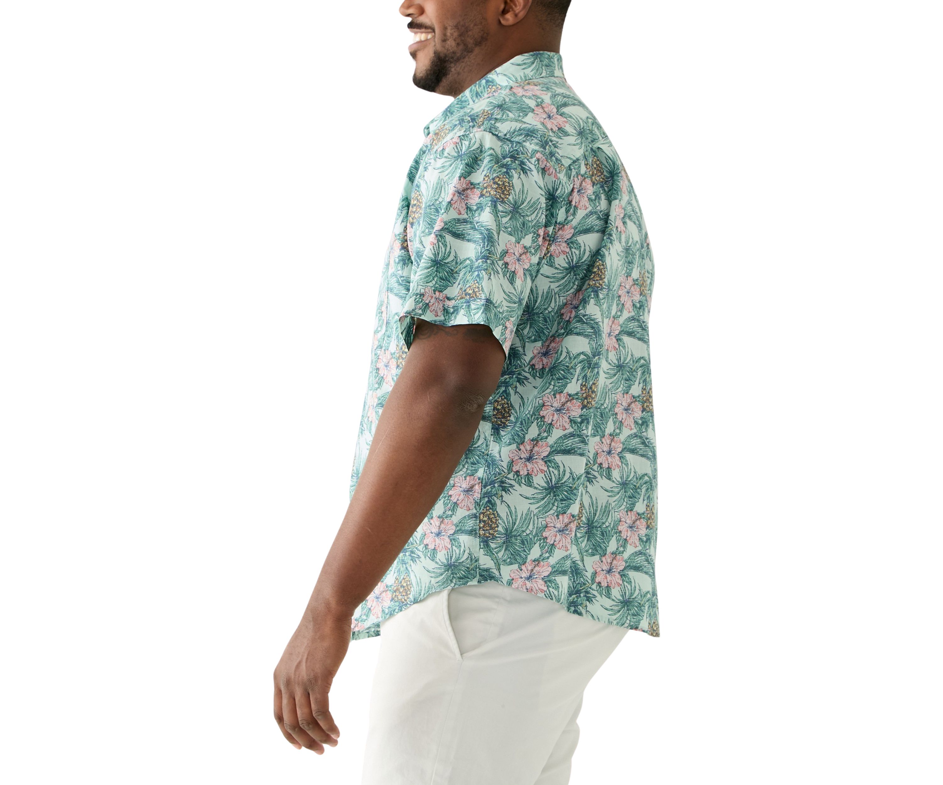 Big & Tall Dockside Chambray Printed Shirt