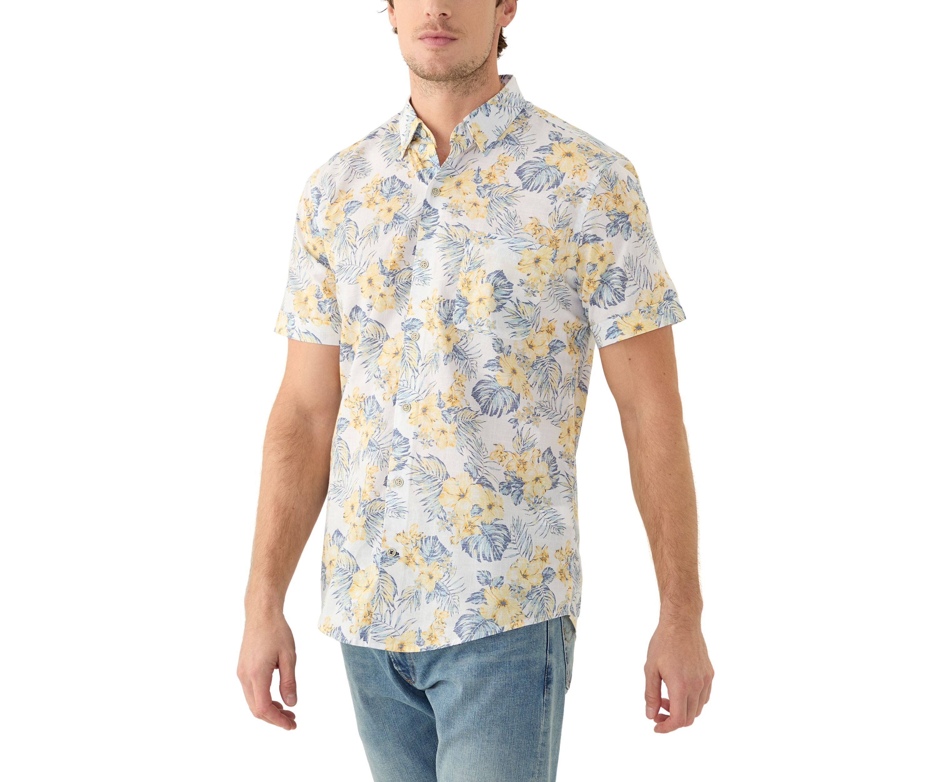 Dockside Chambray Printed Button Down Shirt