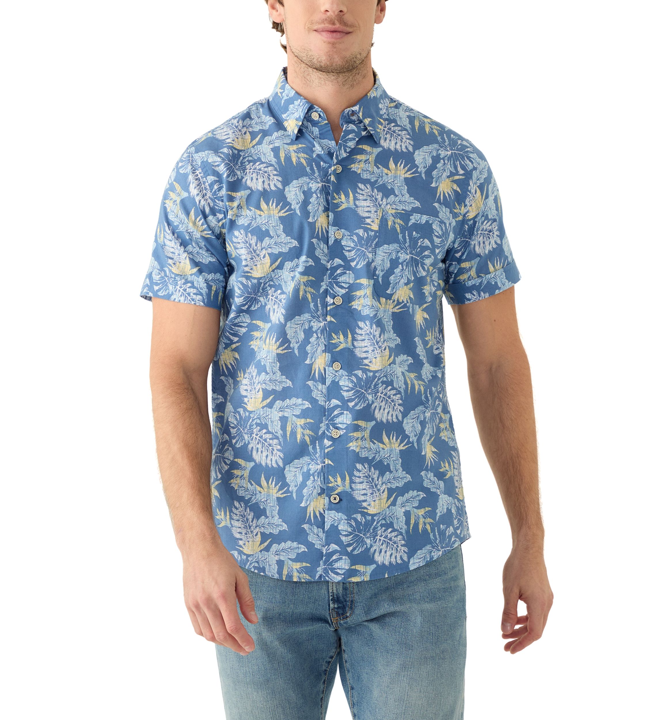 Dockside Chambray Printed Button Down Shirt