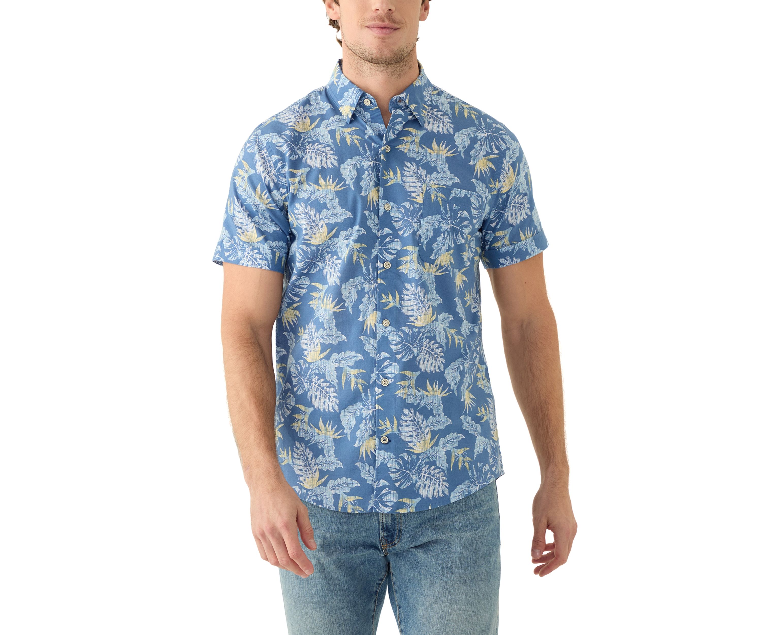 Dockside Chambray Printed Button Down Shirt