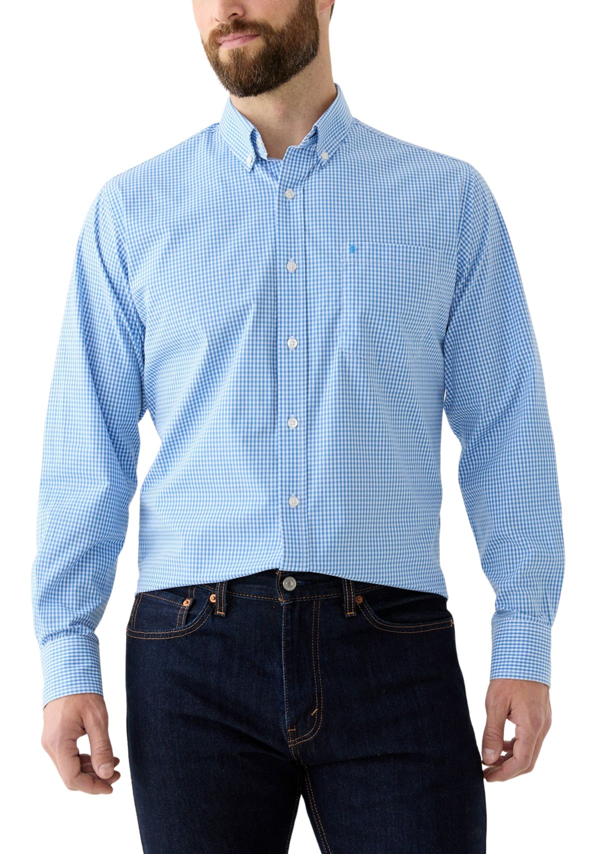 Long Sleeve Performance Gingham Shirt