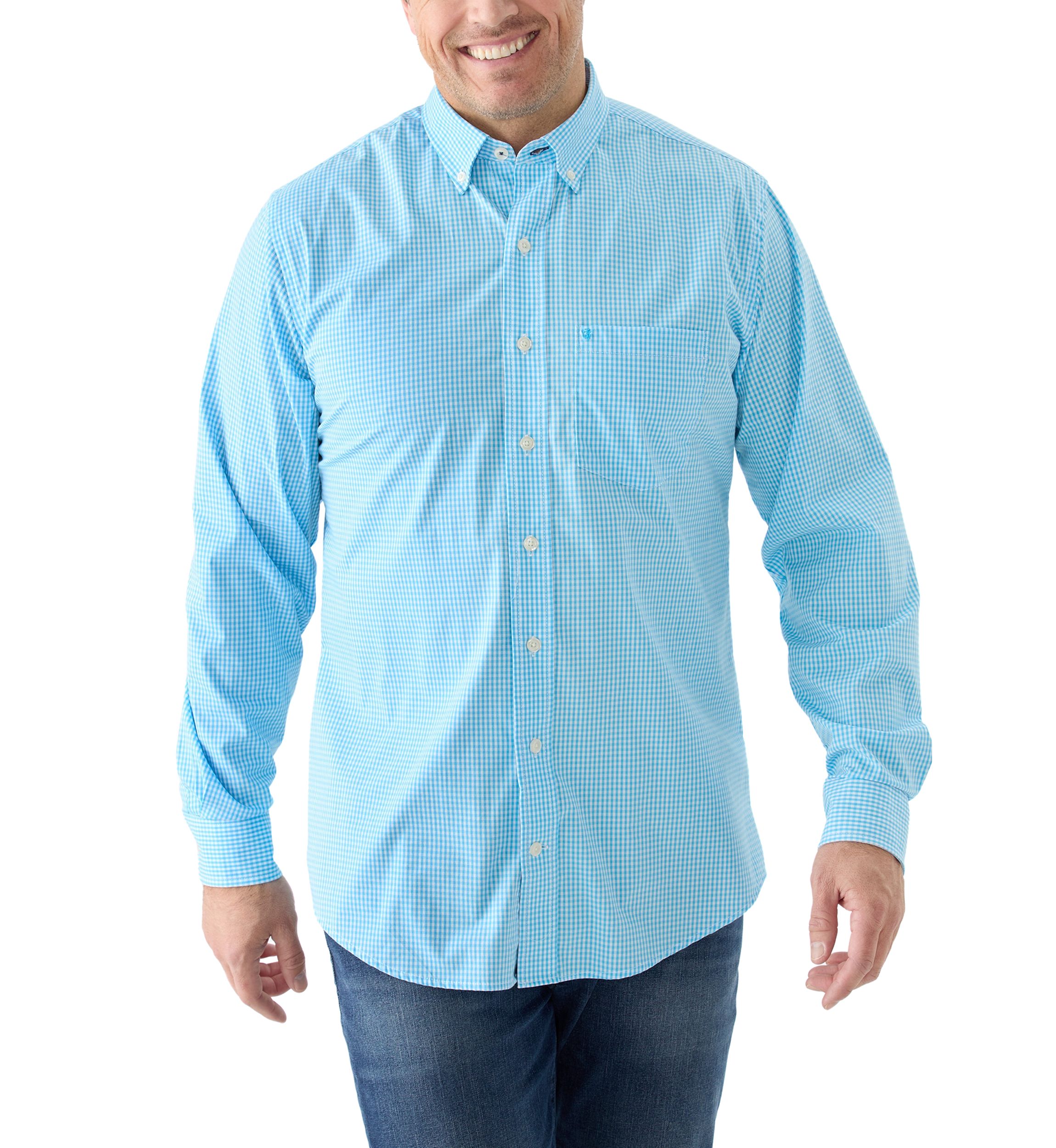 Big & Tall Comfort + Performance Woven Button Down Shirt 