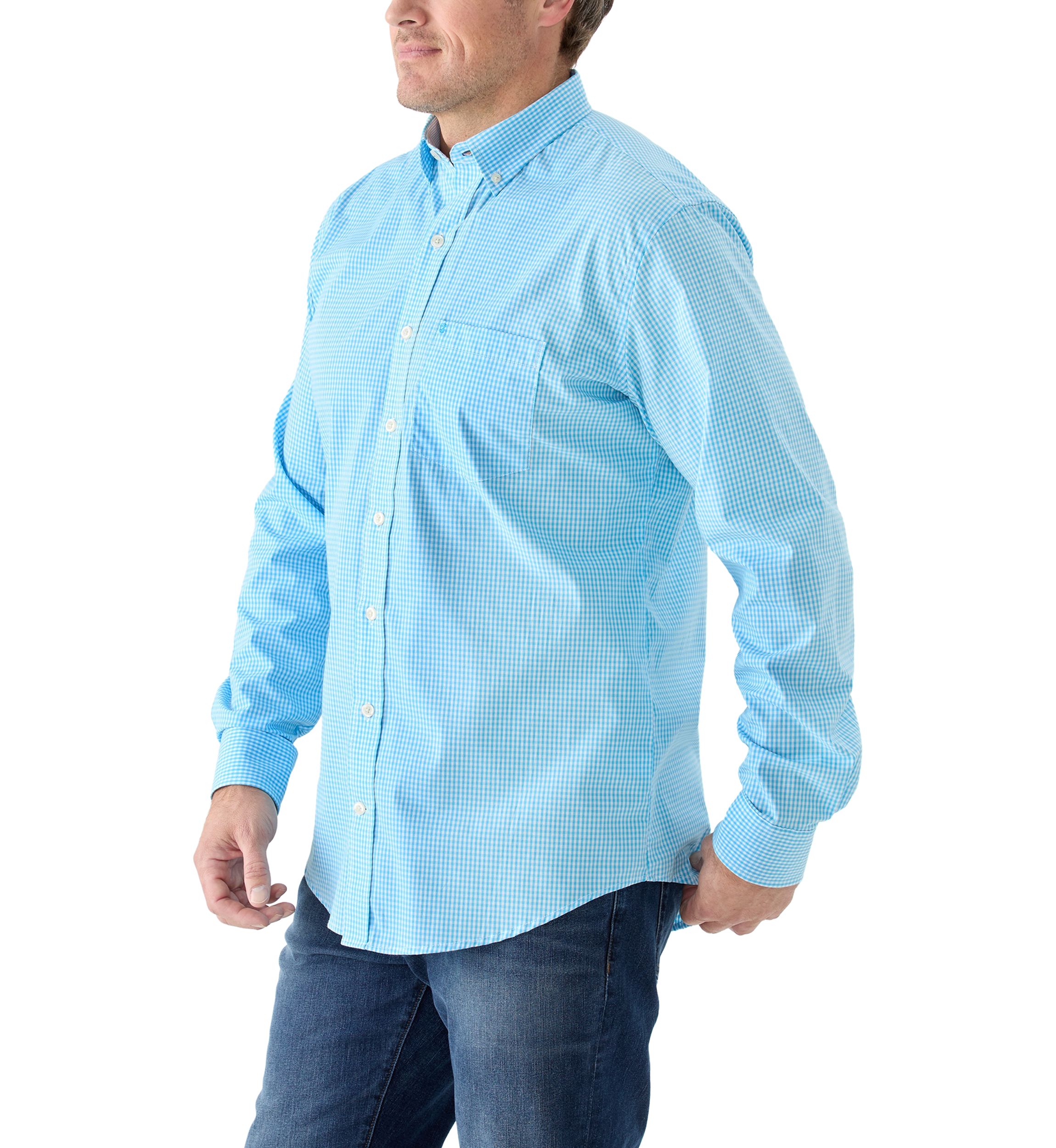 Big & Tall Comfort + Performance Woven Button Down Shirt 