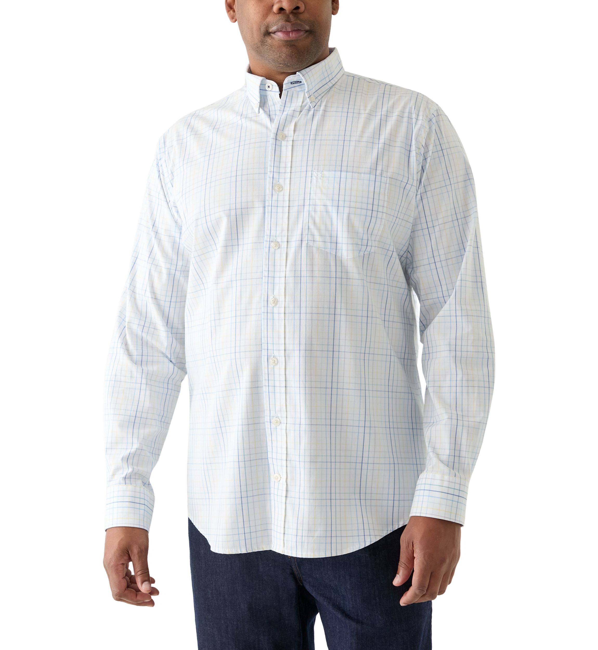Big & Tall Long Sleeve Performance Comfort Roadmap Woven Shirt