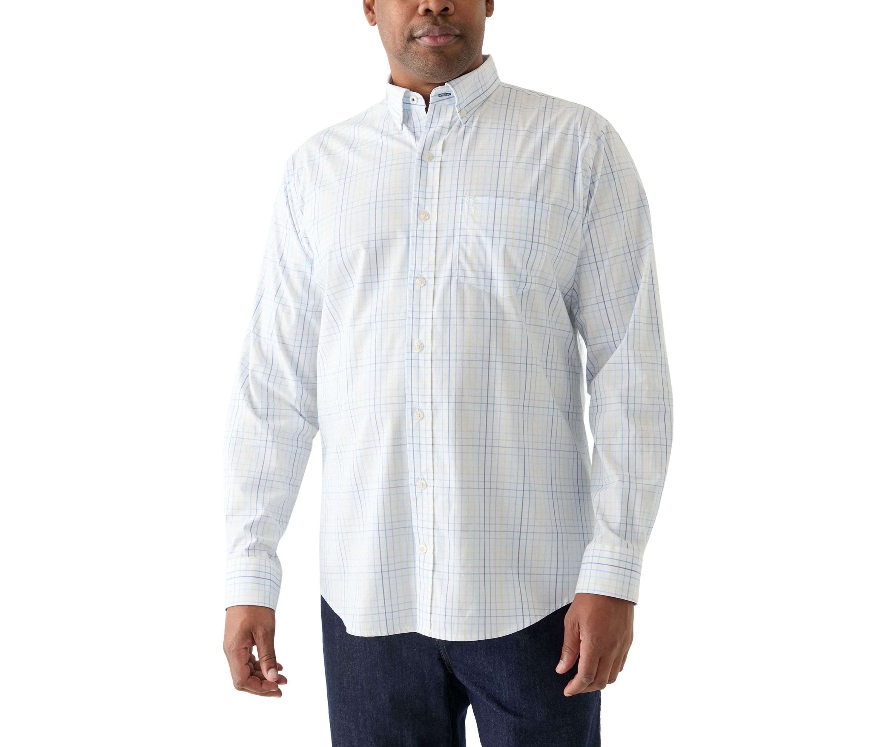 Big & Tall Long Sleeve Performance Comfort Roadmap Woven Shirt