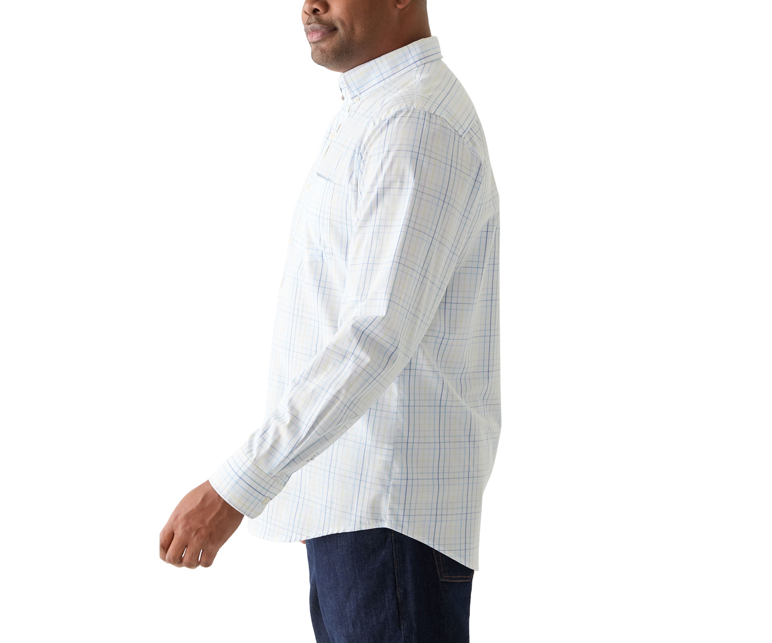 Big & Tall Long Sleeve Performance Comfort Roadmap Woven Shirt