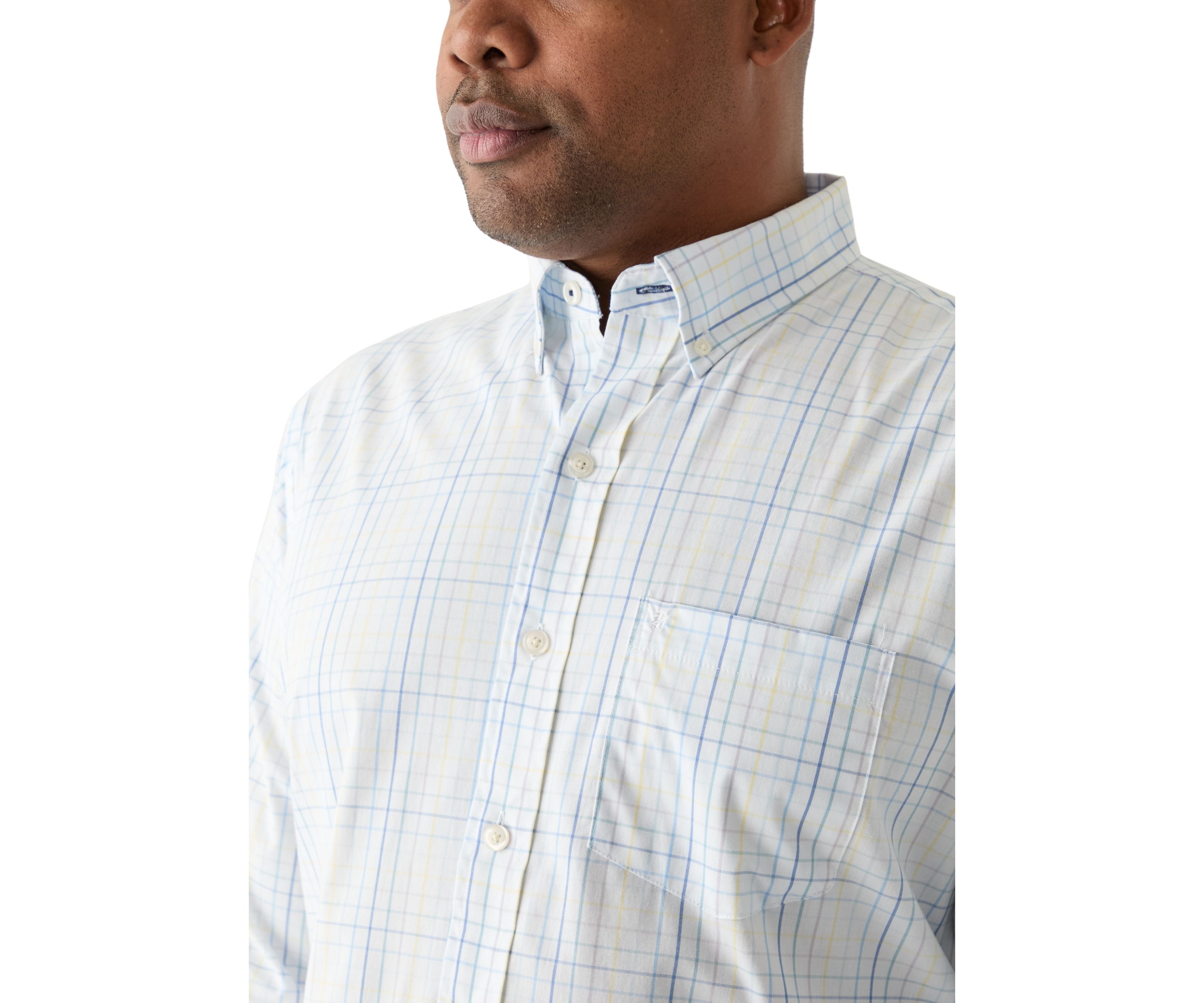 Big & Tall Long Sleeve Performance Comfort Roadmap Woven Shirt