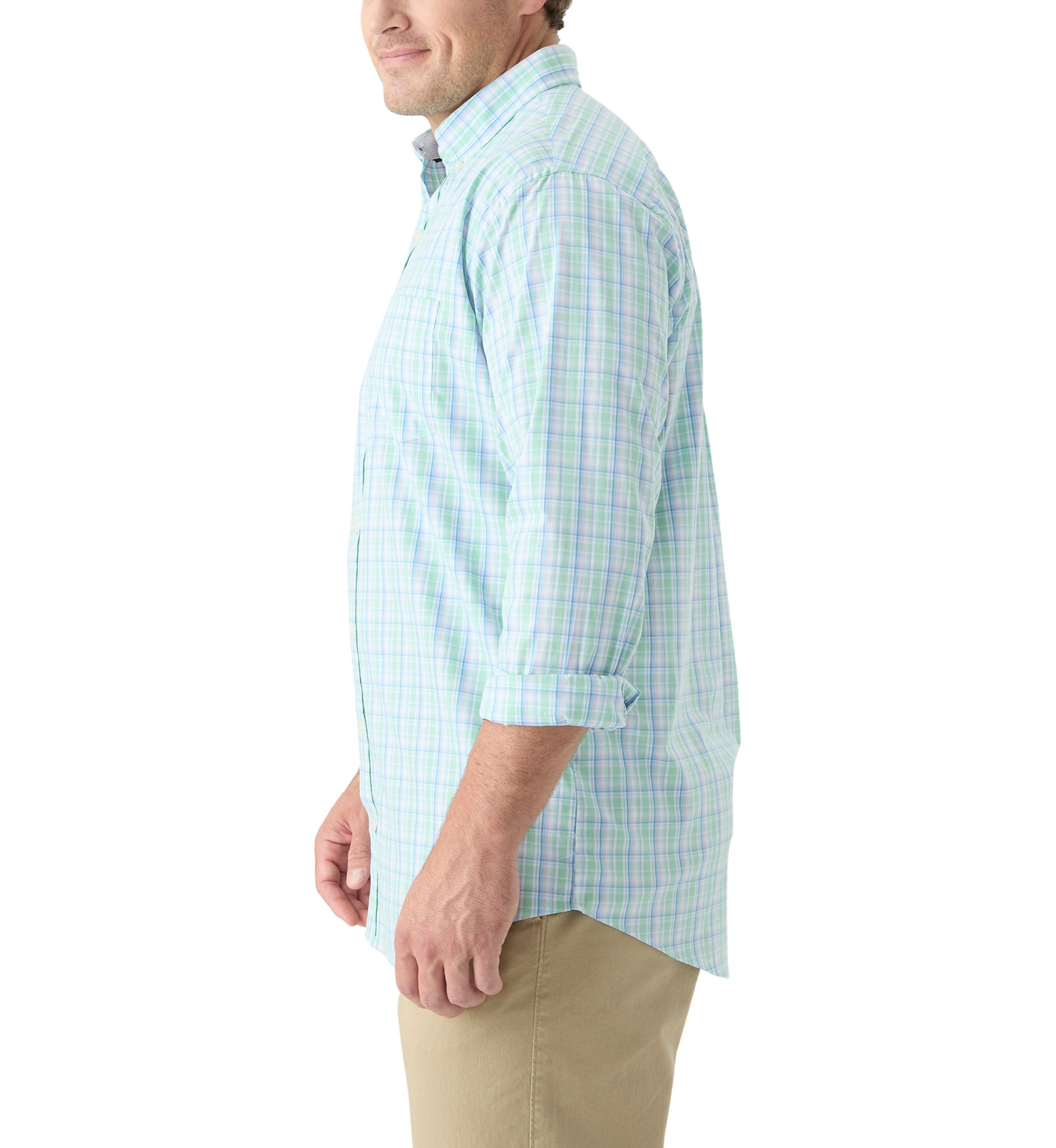 Big & Tall Long Sleeve Performance Comfort Multi Plaid Woven Shirt