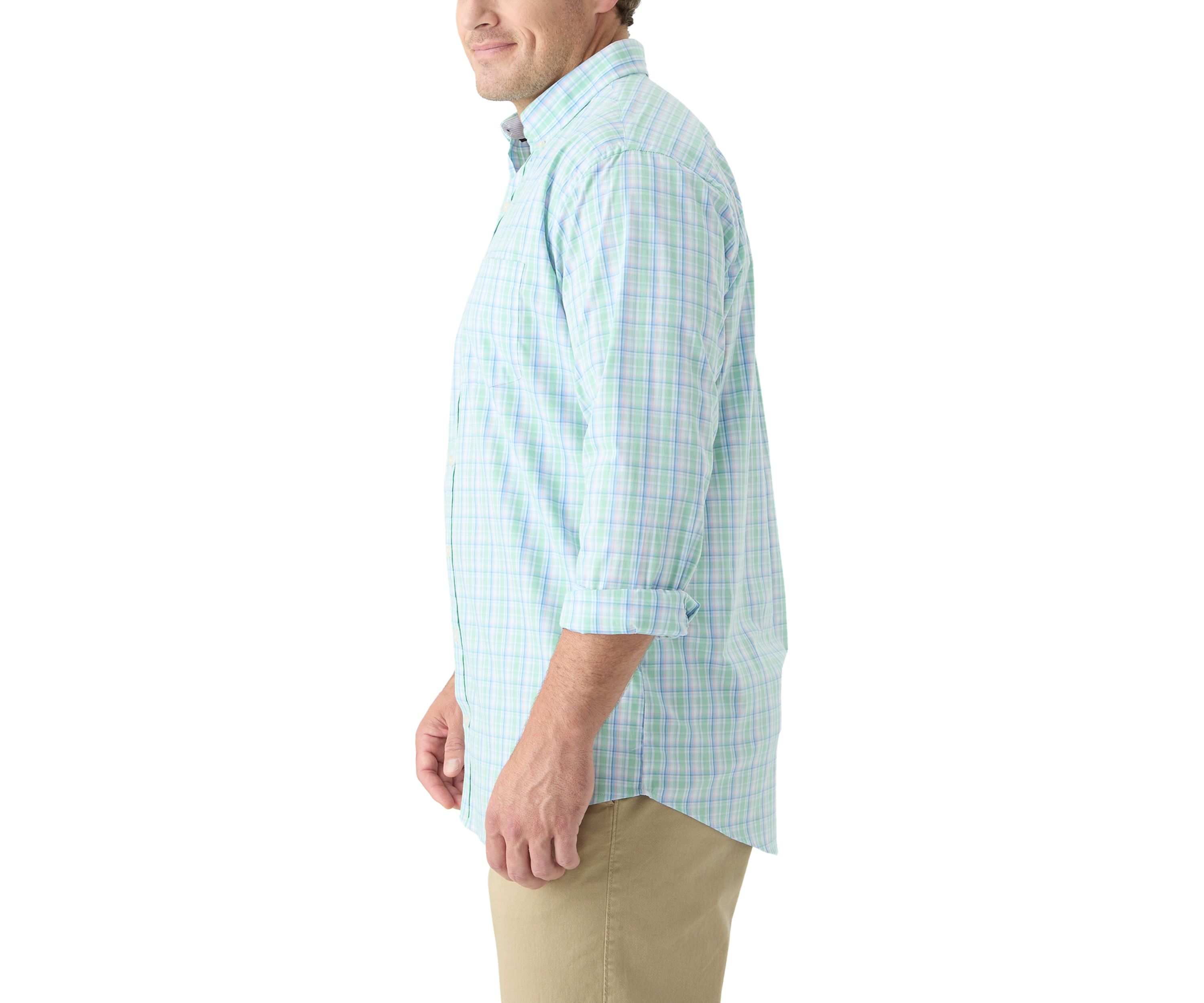 Big & Tall Long Sleeve Performance Comfort Multi Plaid Woven Shirt