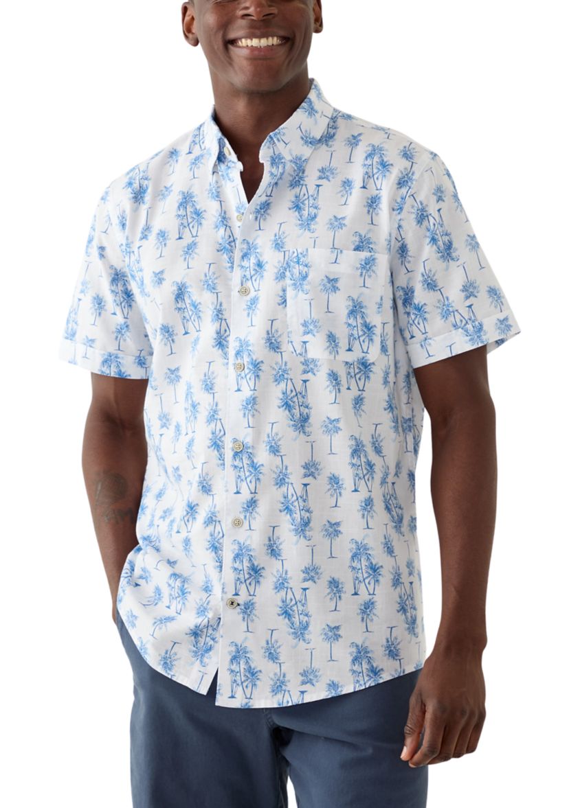 Palm Tree Short Sleeve Woven Shirt