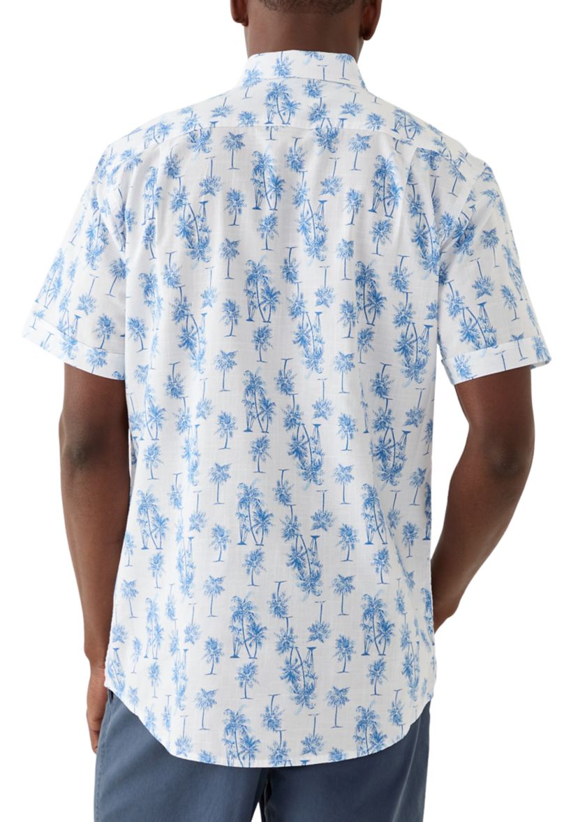 Palm Tree Short Sleeve Woven Shirt