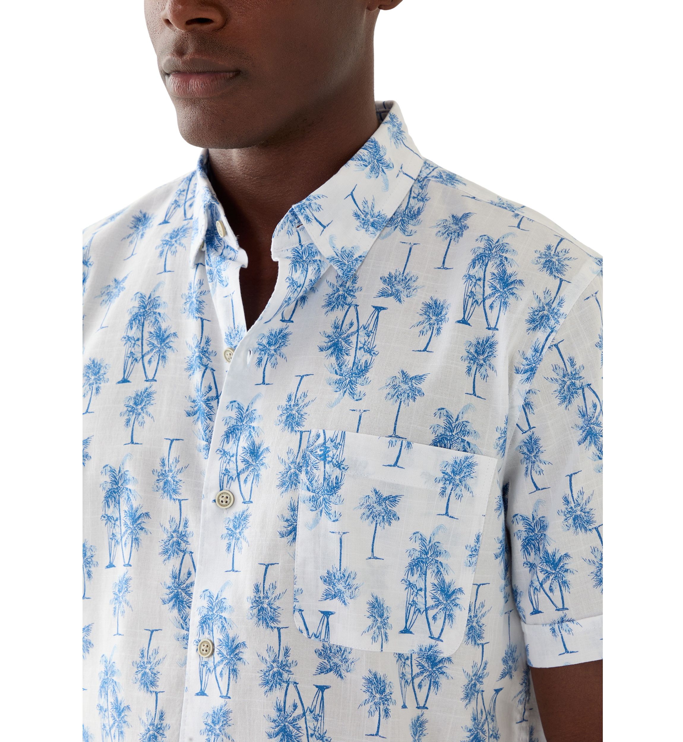 Palm Tree Short Sleeve Woven Shirt