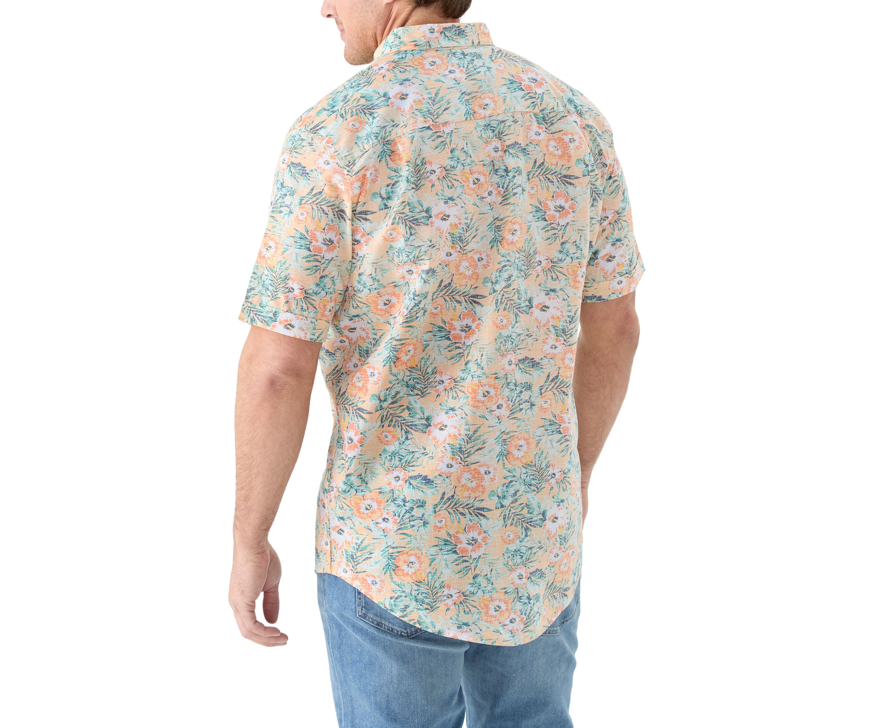 Big & Tall Dockside Chambray Floral Print Woven Shirt