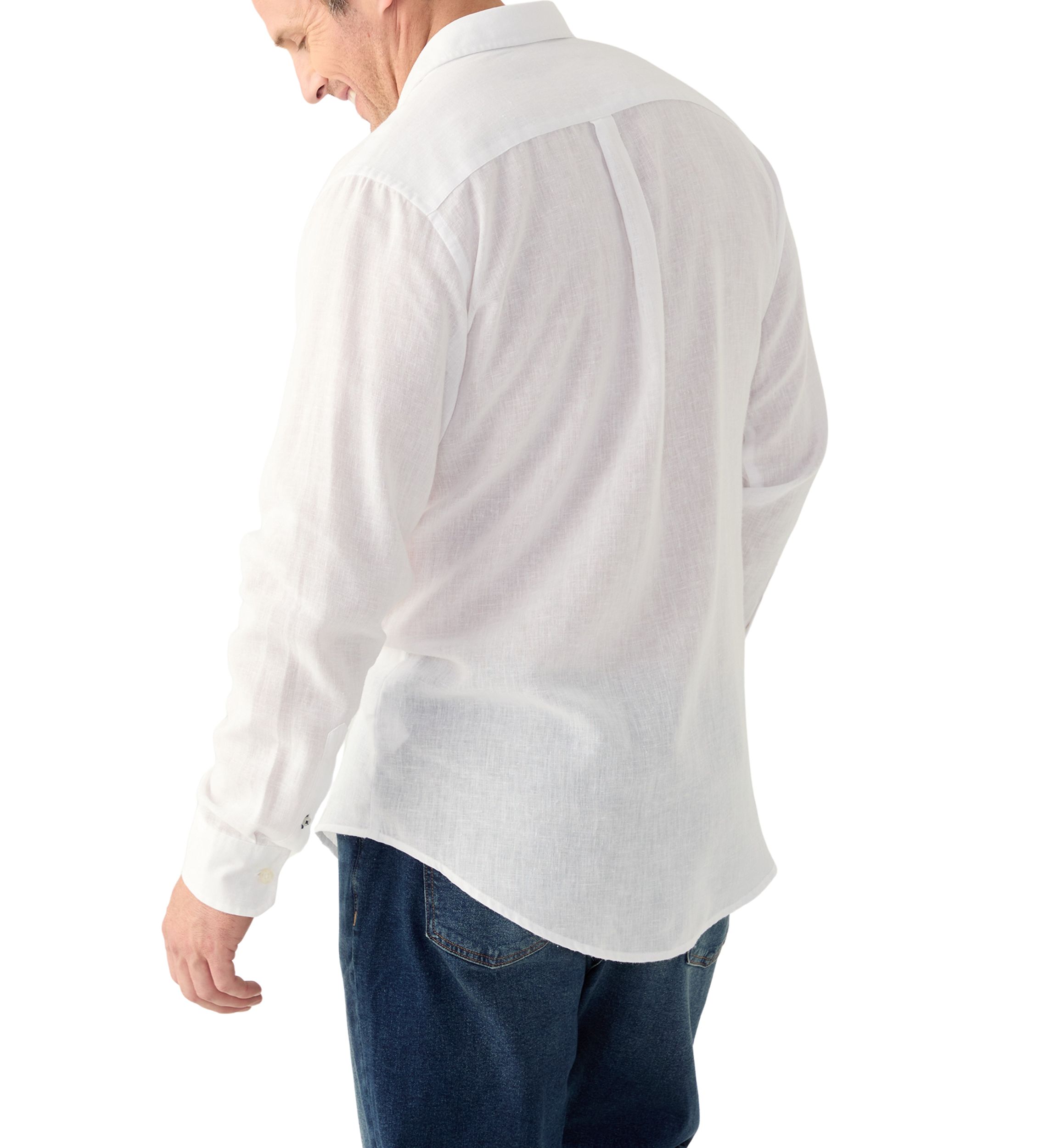 Big & Tall Long Sleeve Luxury Classic Solid Linen Shirt