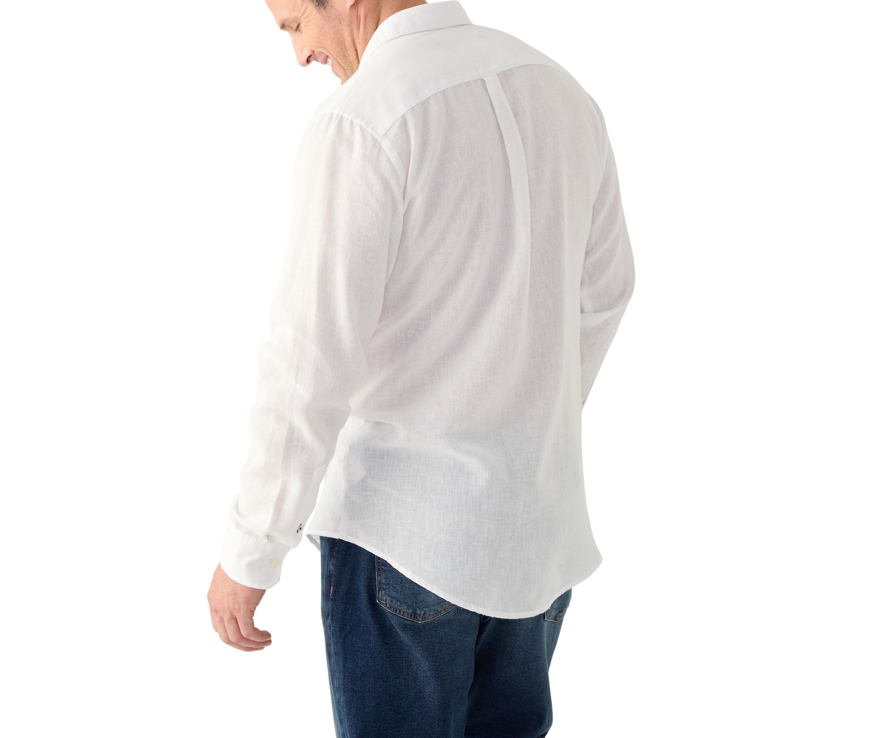 Big & Tall Long Sleeve Luxury Classic Solid Linen Shirt
