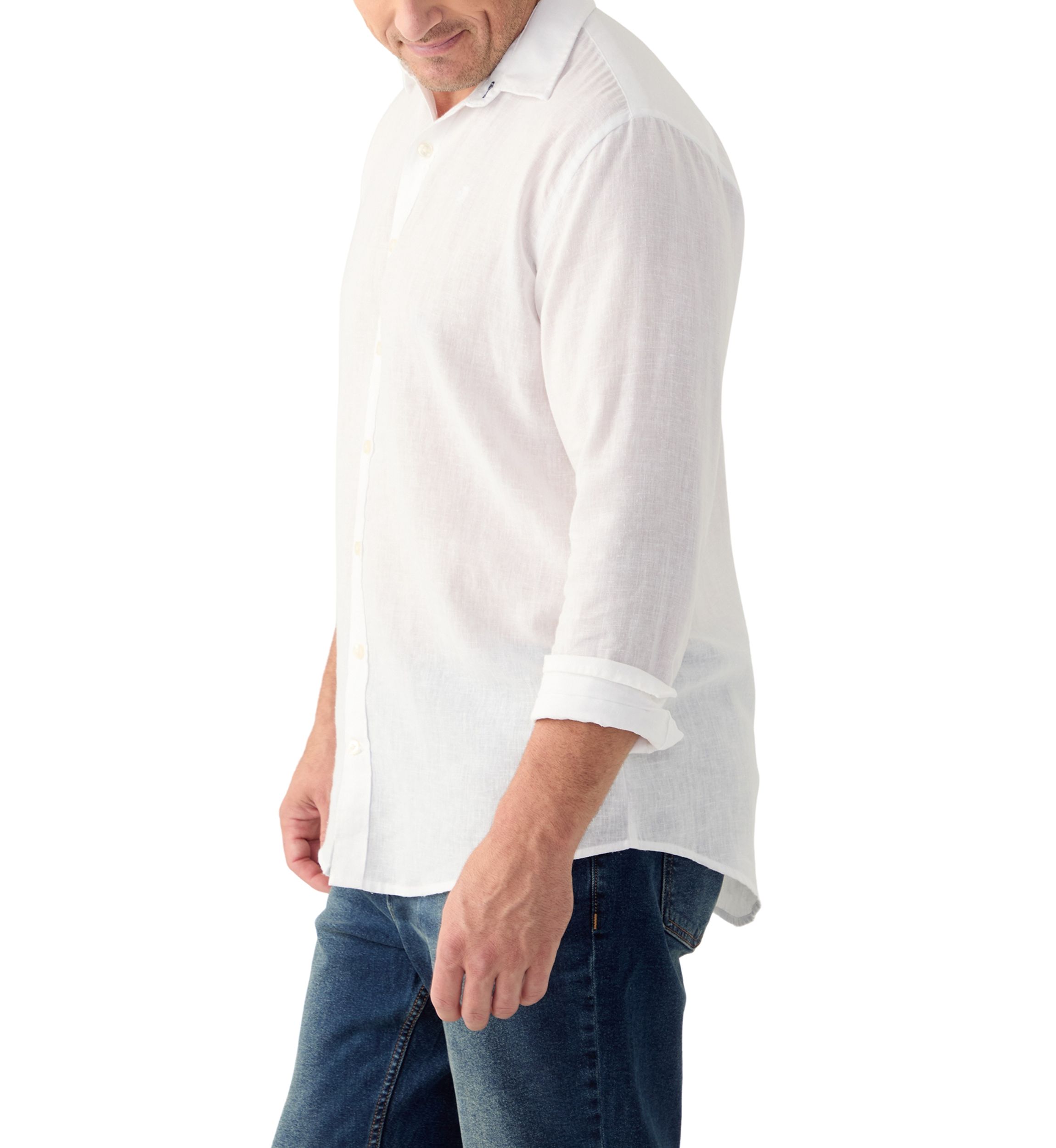 Big & Tall Long Sleeve Luxury Classic Solid Linen Shirt