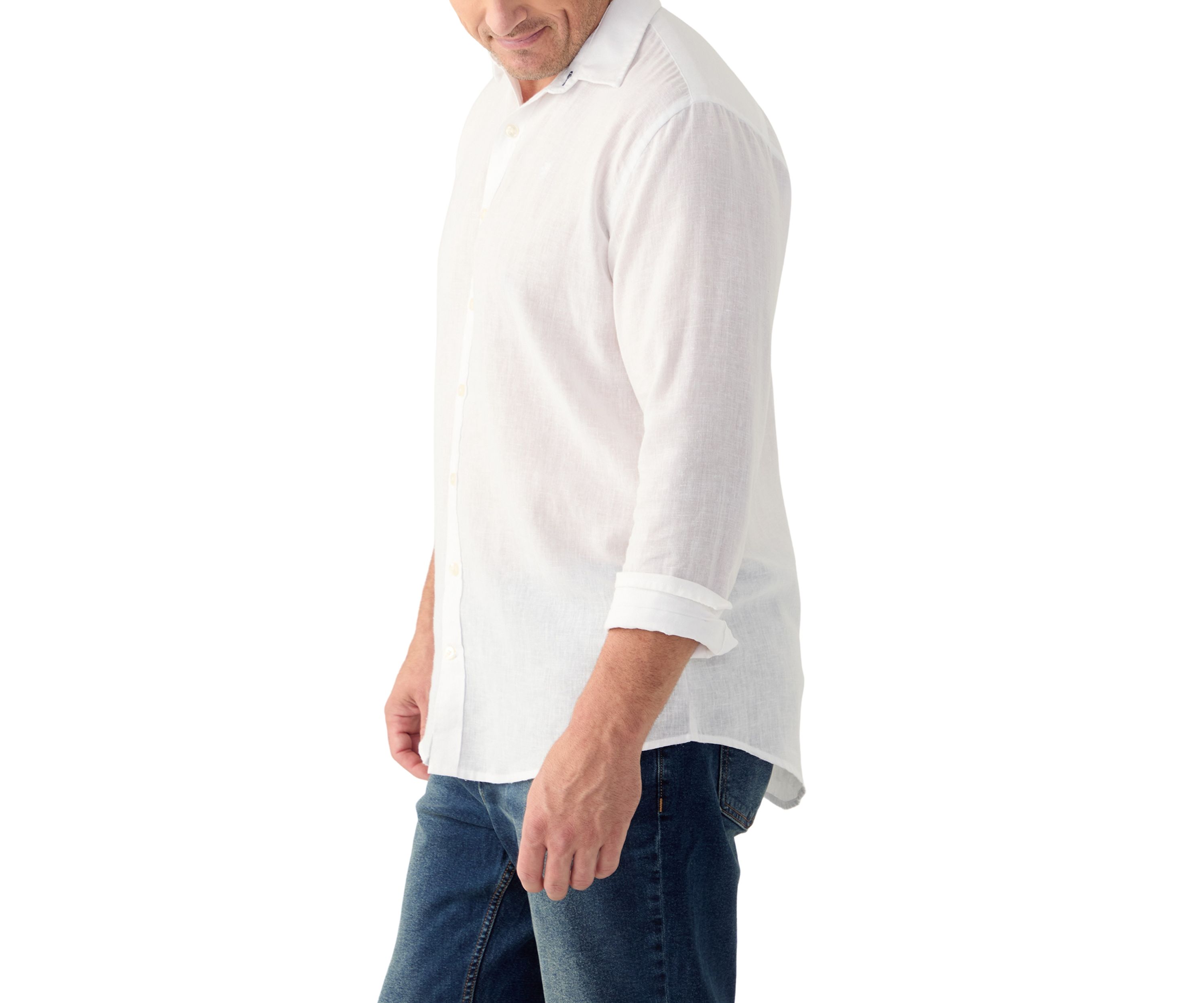 Big & Tall Long Sleeve Luxury Classic Solid Linen Shirt