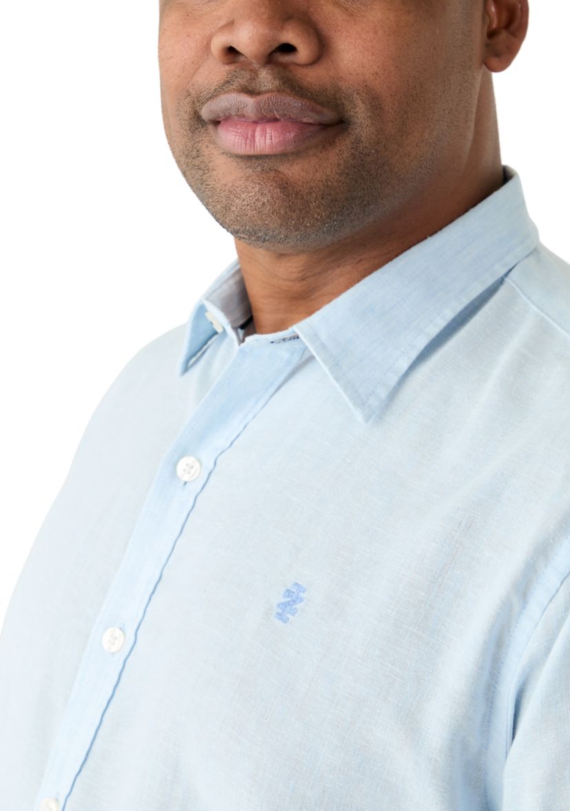 IZOD Big & Tall Long Sleeve Luxury Classic Solid Linen Shirt | Belk