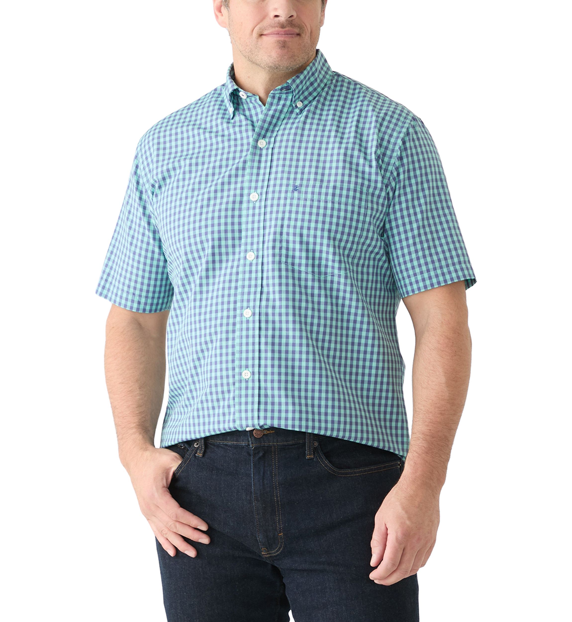 Big & Tall Gingham Plaid Woven Shirt
