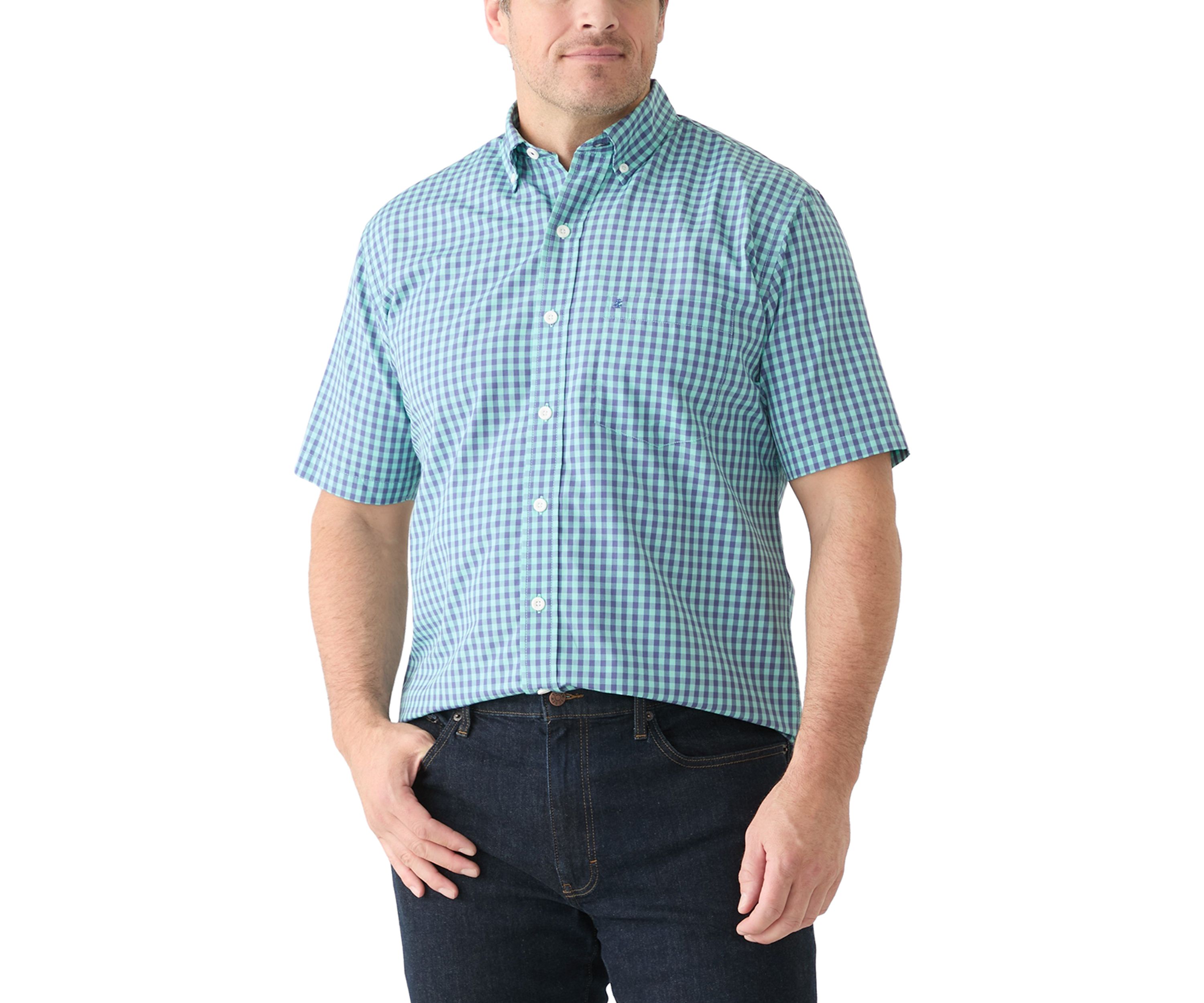 Big & Tall Gingham Plaid Woven Shirt