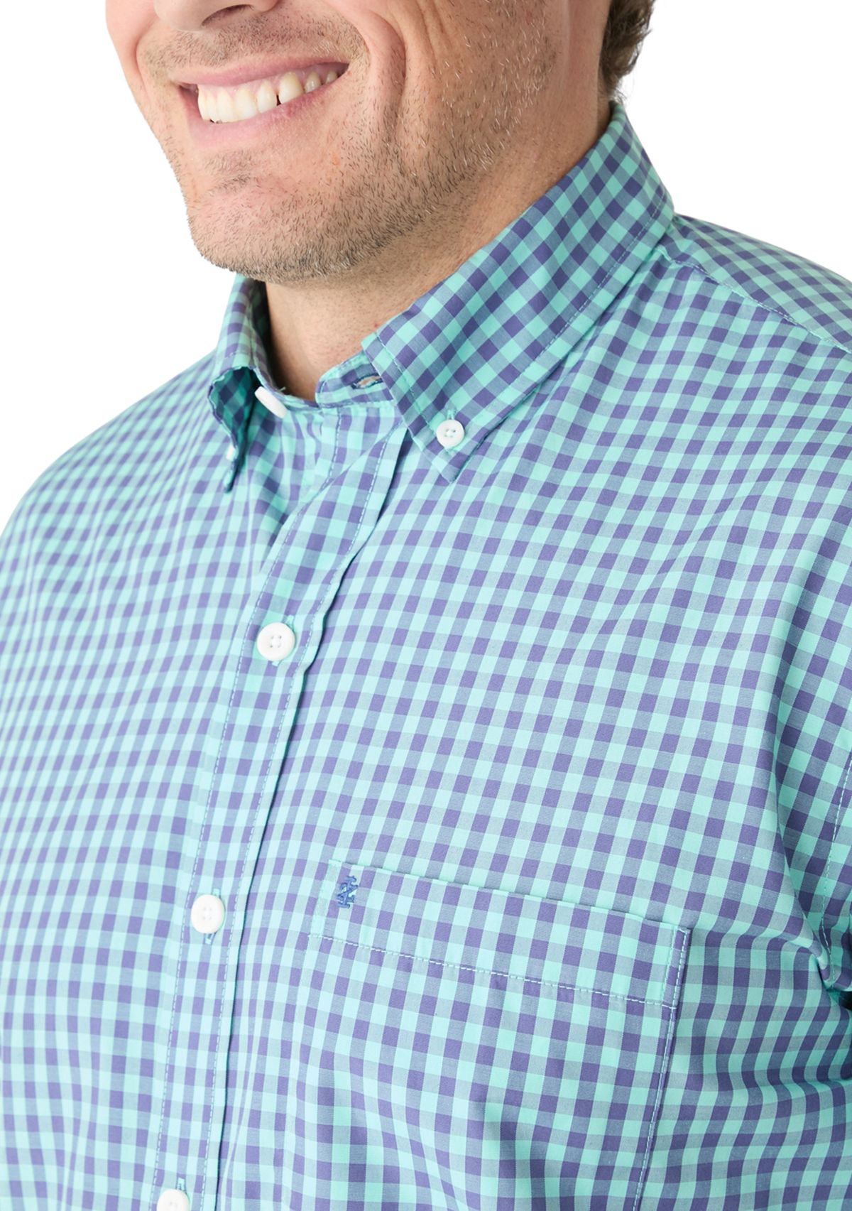 Big & Tall Gingham Plaid Woven Shirt