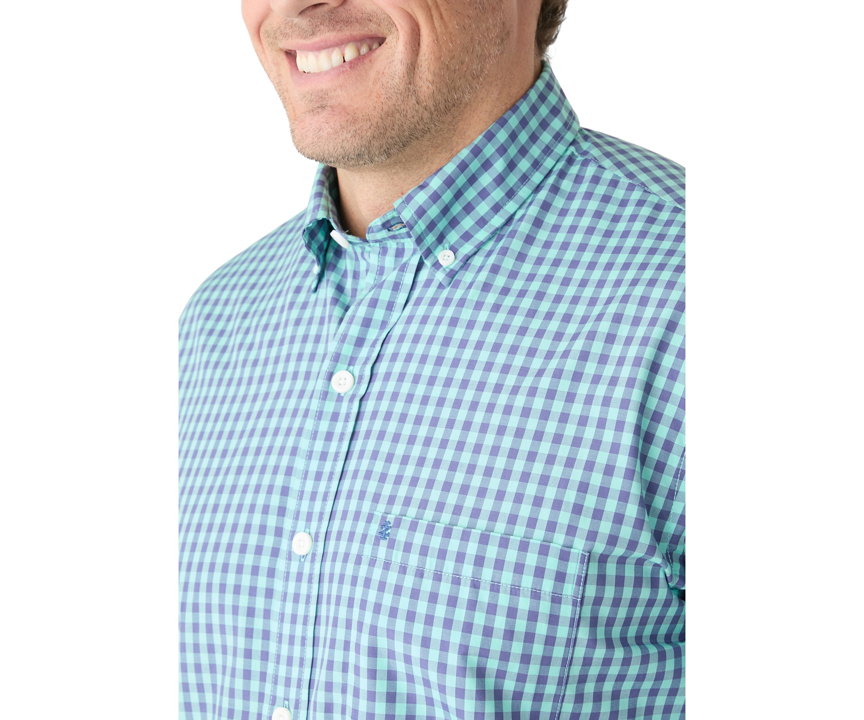 Big & Tall Gingham Plaid Woven Shirt