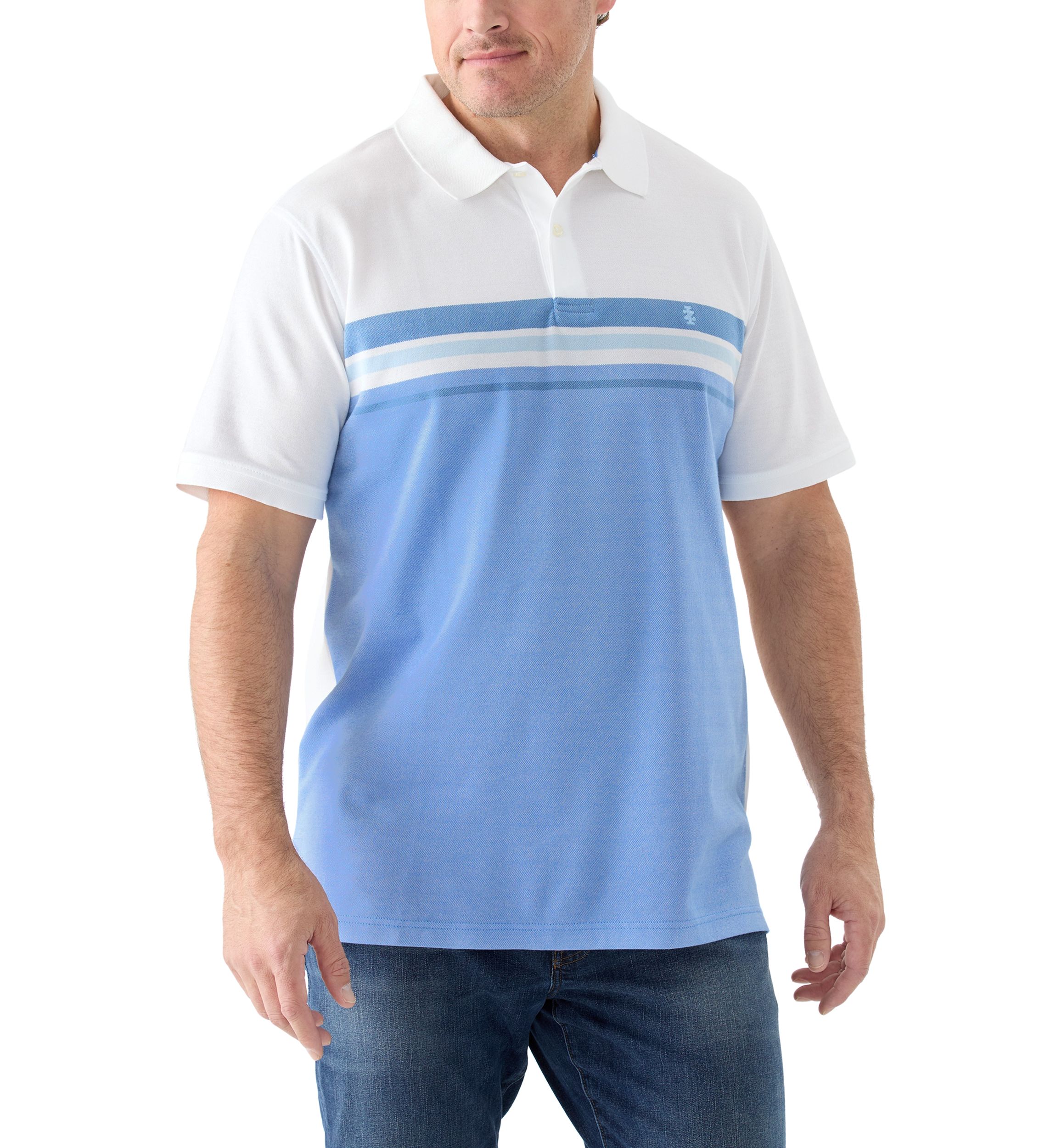 Big & Tall Short Sleeve Advantage Performance Chest Stripe Polo Shirt