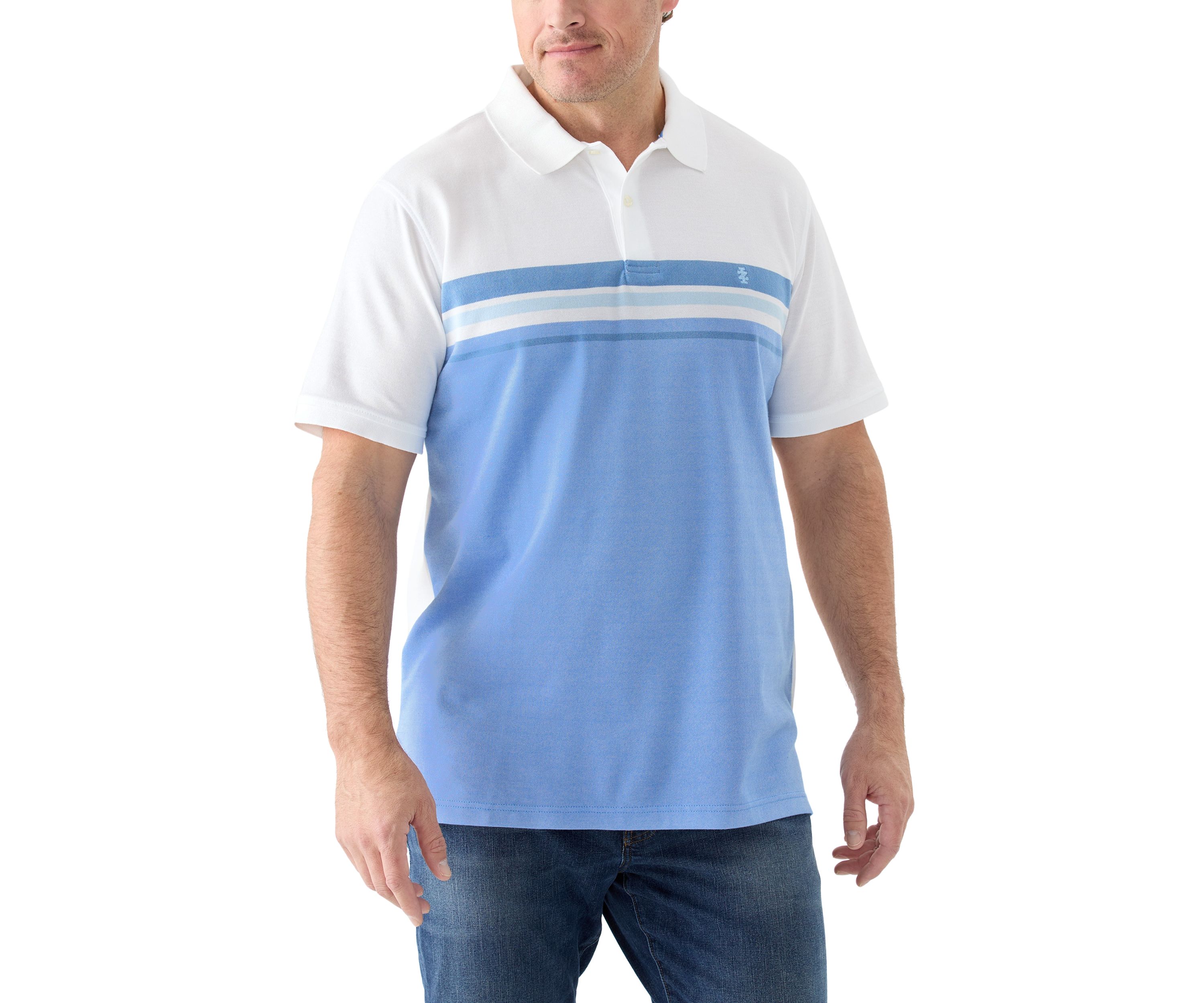 Big & Tall Short Sleeve Advantage Performance Chest Stripe Polo Shirt
