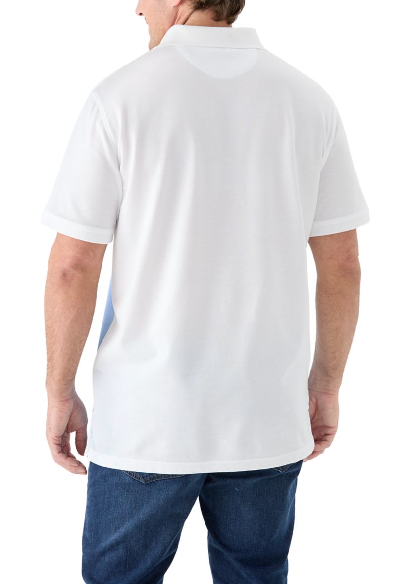 Big & Tall Short Sleeve Advantage Performance Chest Stripe Polo Shirt