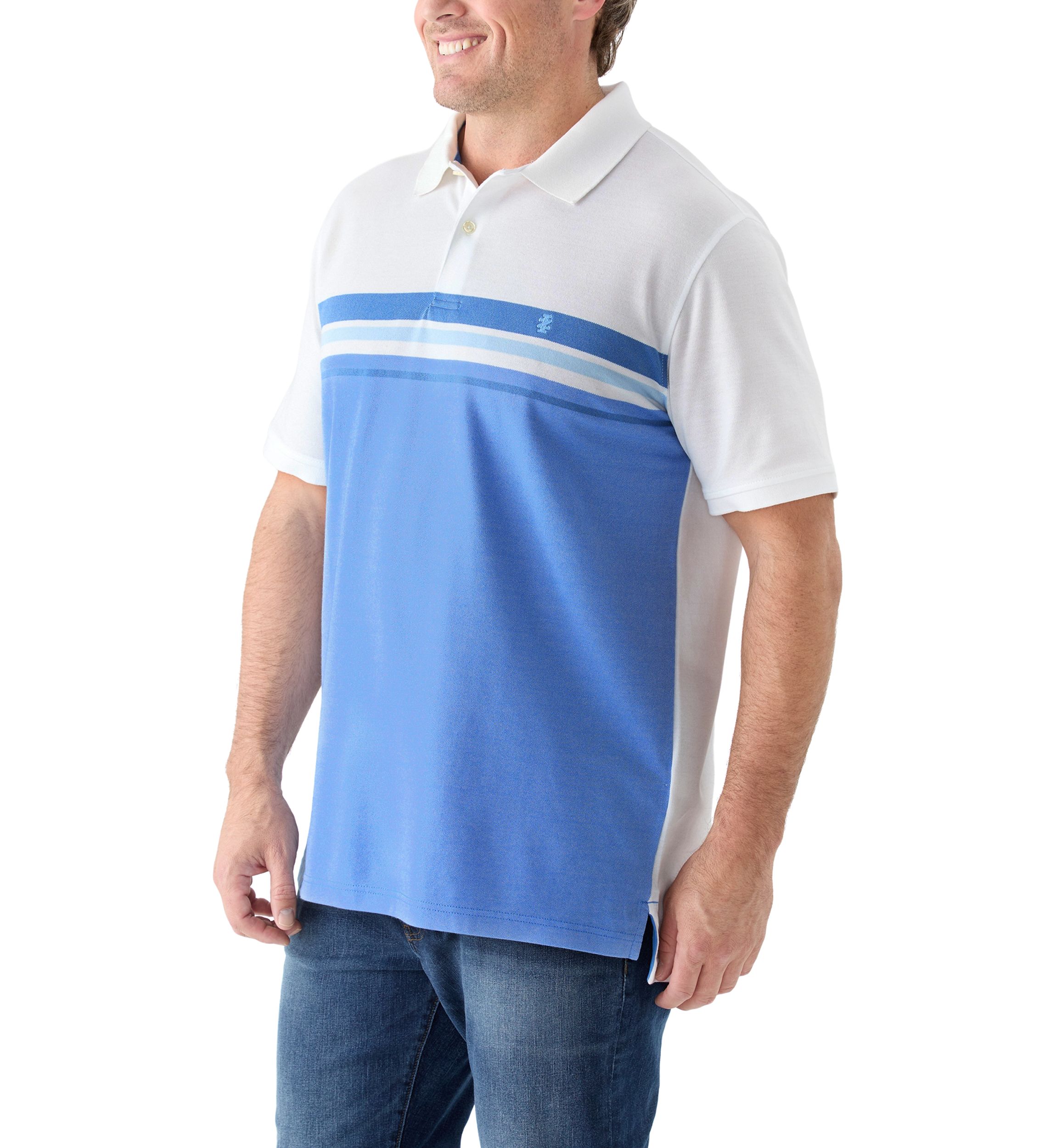Big & Tall Short Sleeve Advantage Performance Chest Stripe Polo Shirt