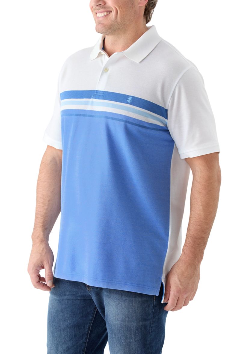 Big & Tall Short Sleeve Advantage Performance Chest Stripe Polo Shirt