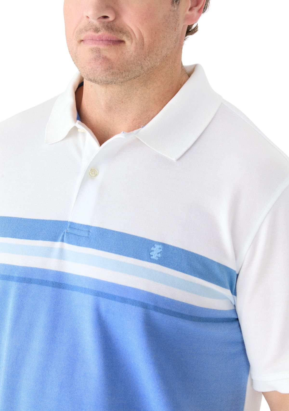 Big & Tall Short Sleeve Advantage Performance Chest Stripe Polo Shirt