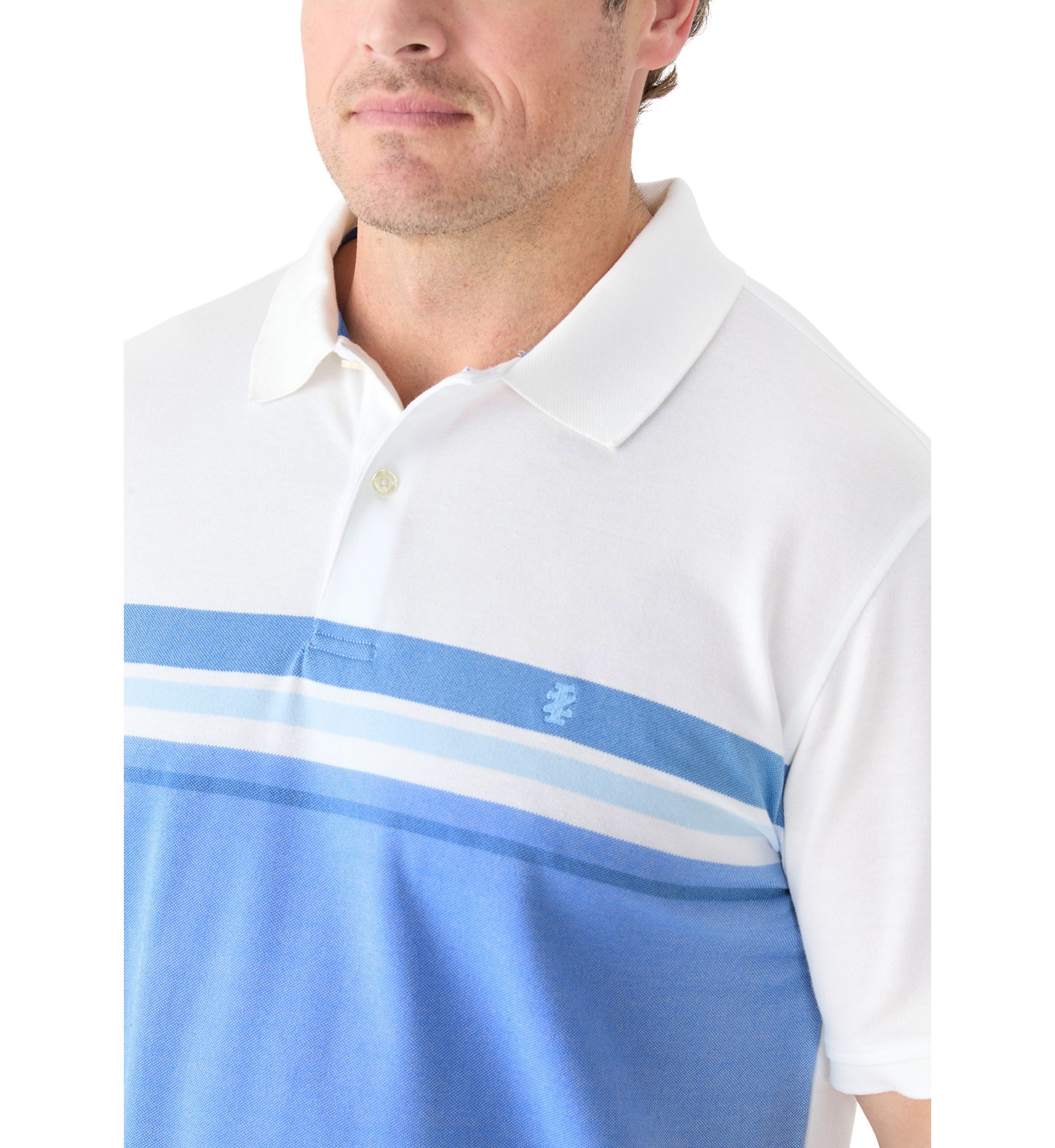 Big & Tall Short Sleeve Advantage Performance Chest Stripe Polo Shirt