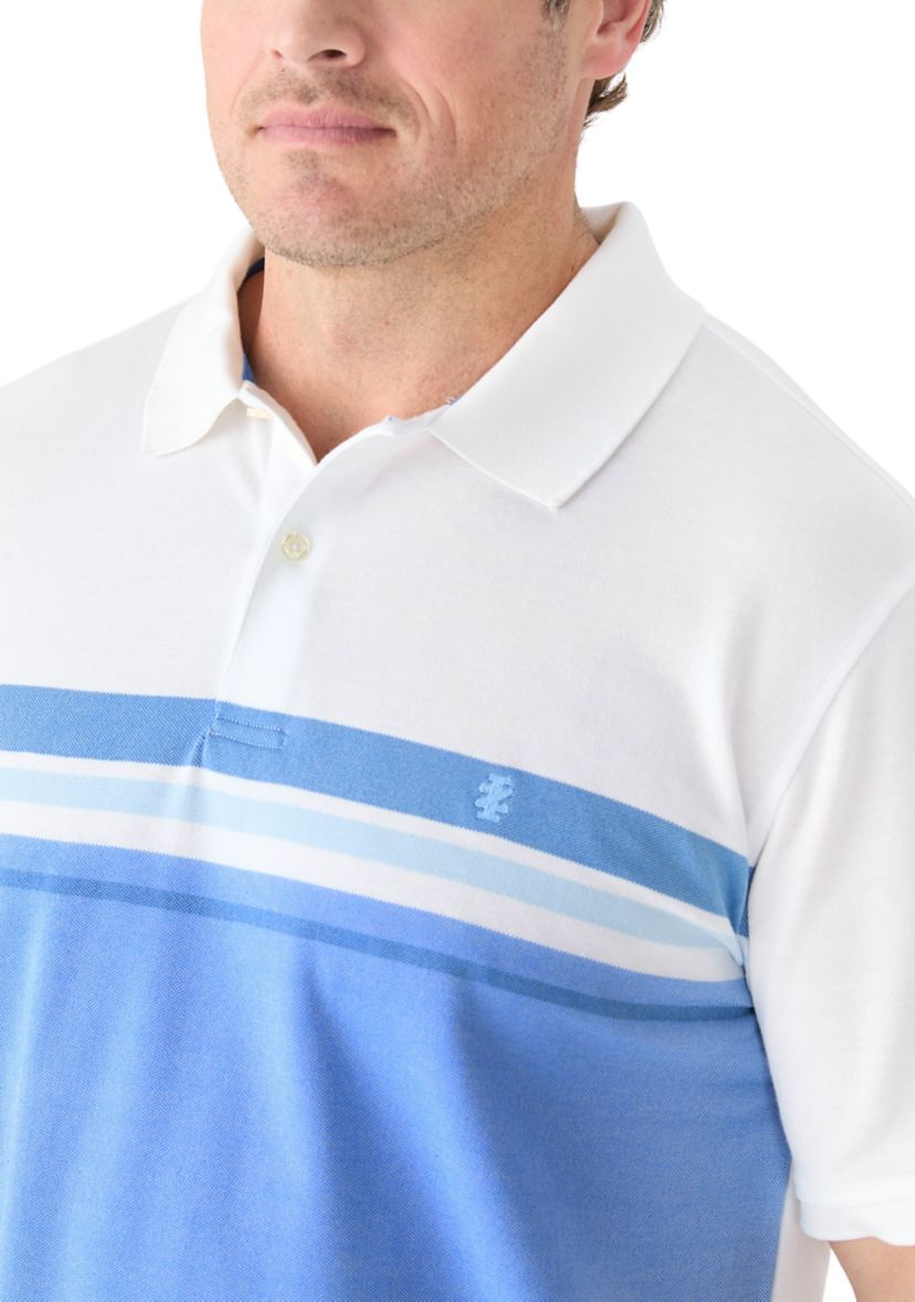 Big & Tall Short Sleeve Advantage Performance Chest Stripe Polo Shirt
