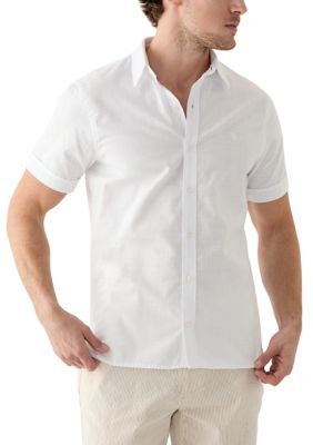 Short Sleeve Solid Button Shirt
