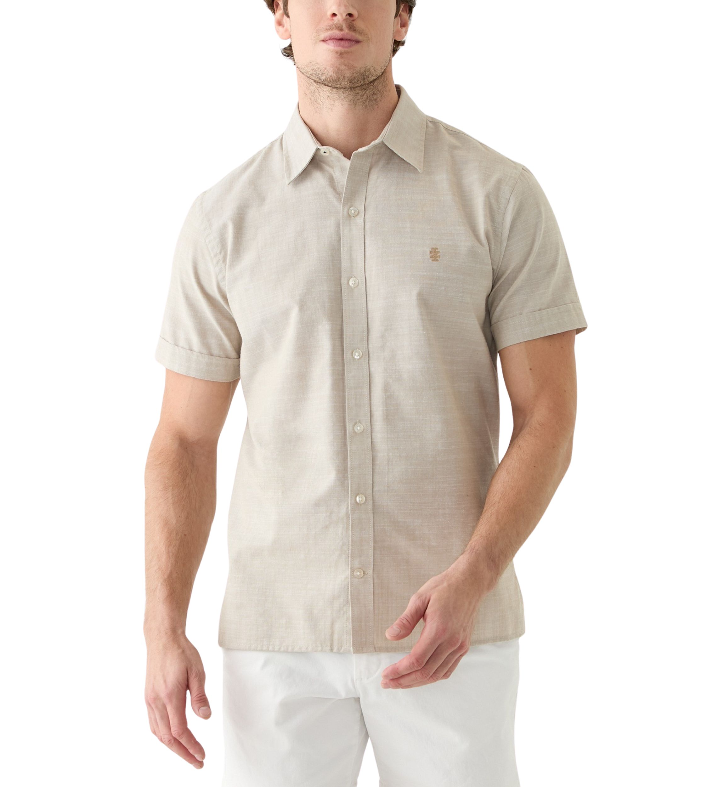 Short Sleeve Solid Button Shirt