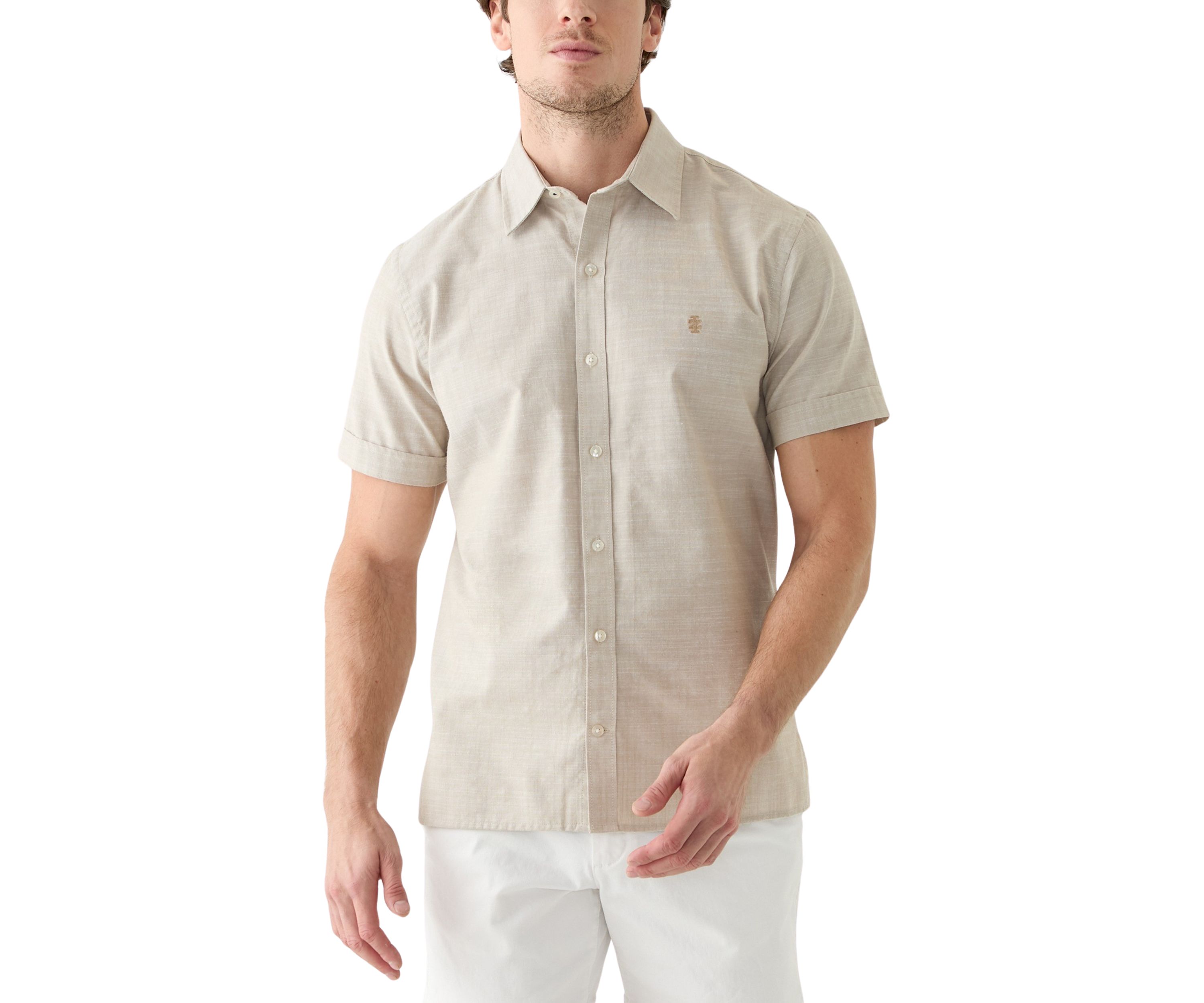 Short Sleeve Solid Button Shirt