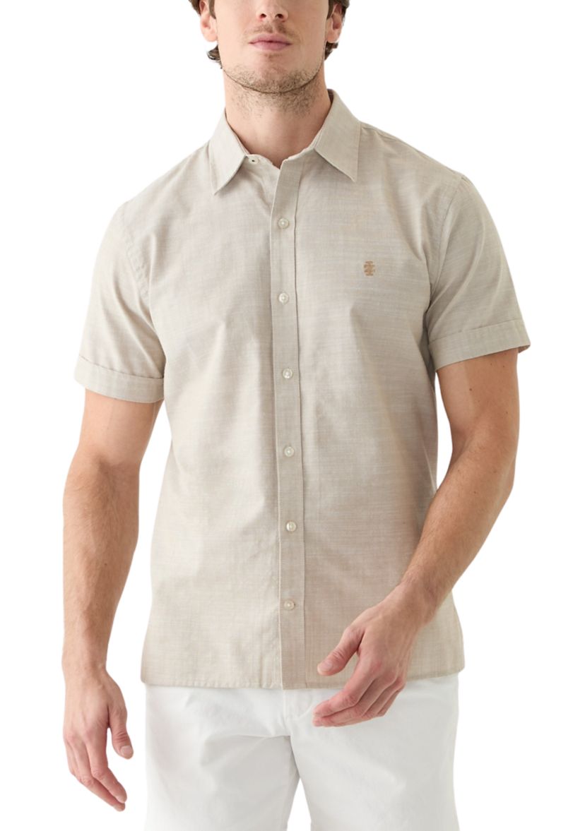 Short Sleeve Solid Button Shirt