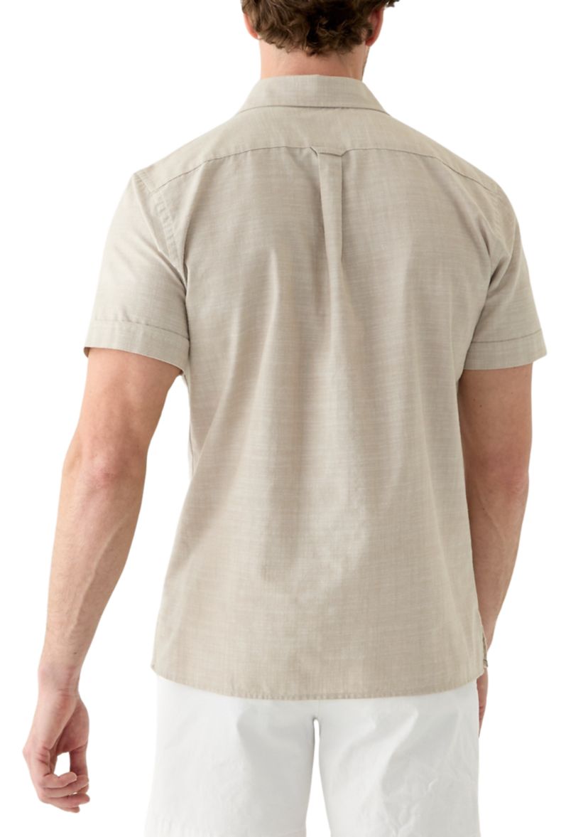 Short Sleeve Solid Button Shirt