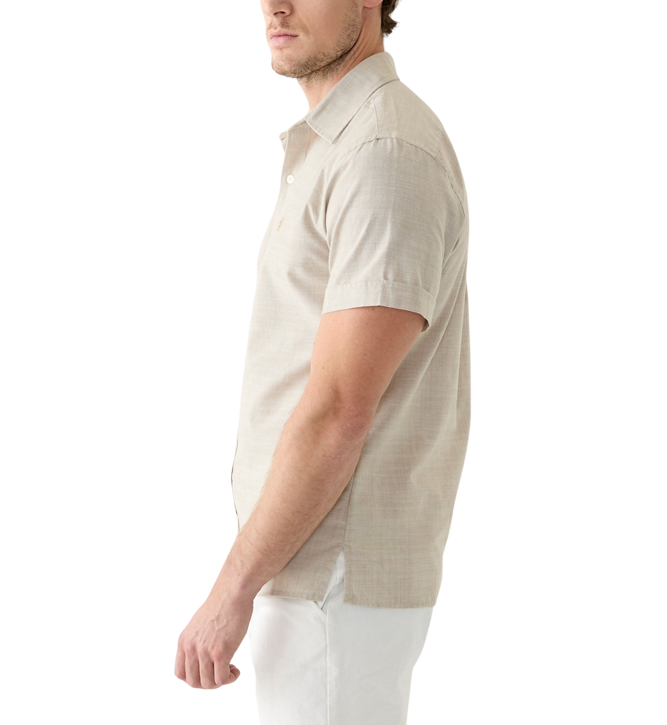 Short Sleeve Solid Button Shirt