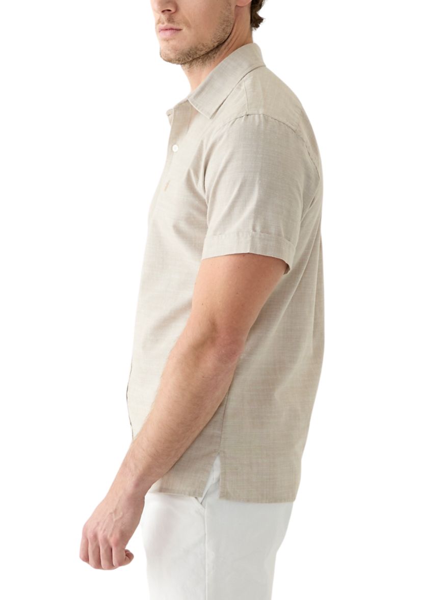 Short Sleeve Solid Button Shirt
