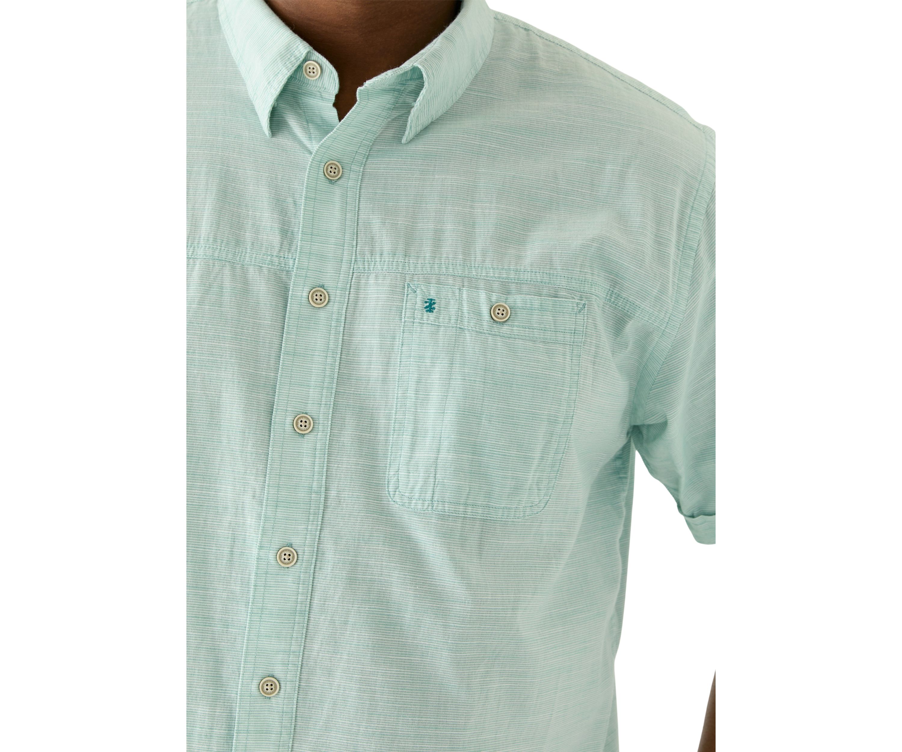 Big & Tall Short Sleeve Dockside Chambray Stripe Shirt​